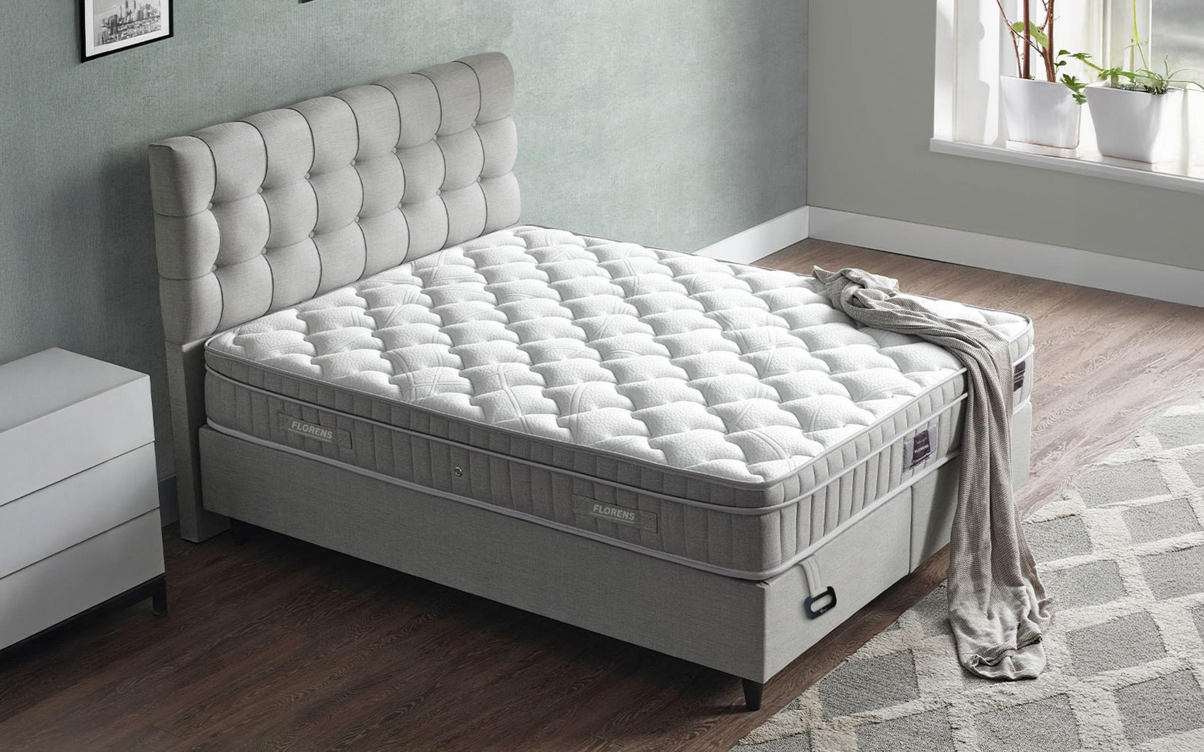 Double bed Box Spring 160/200 Florence + mattress, grey  3