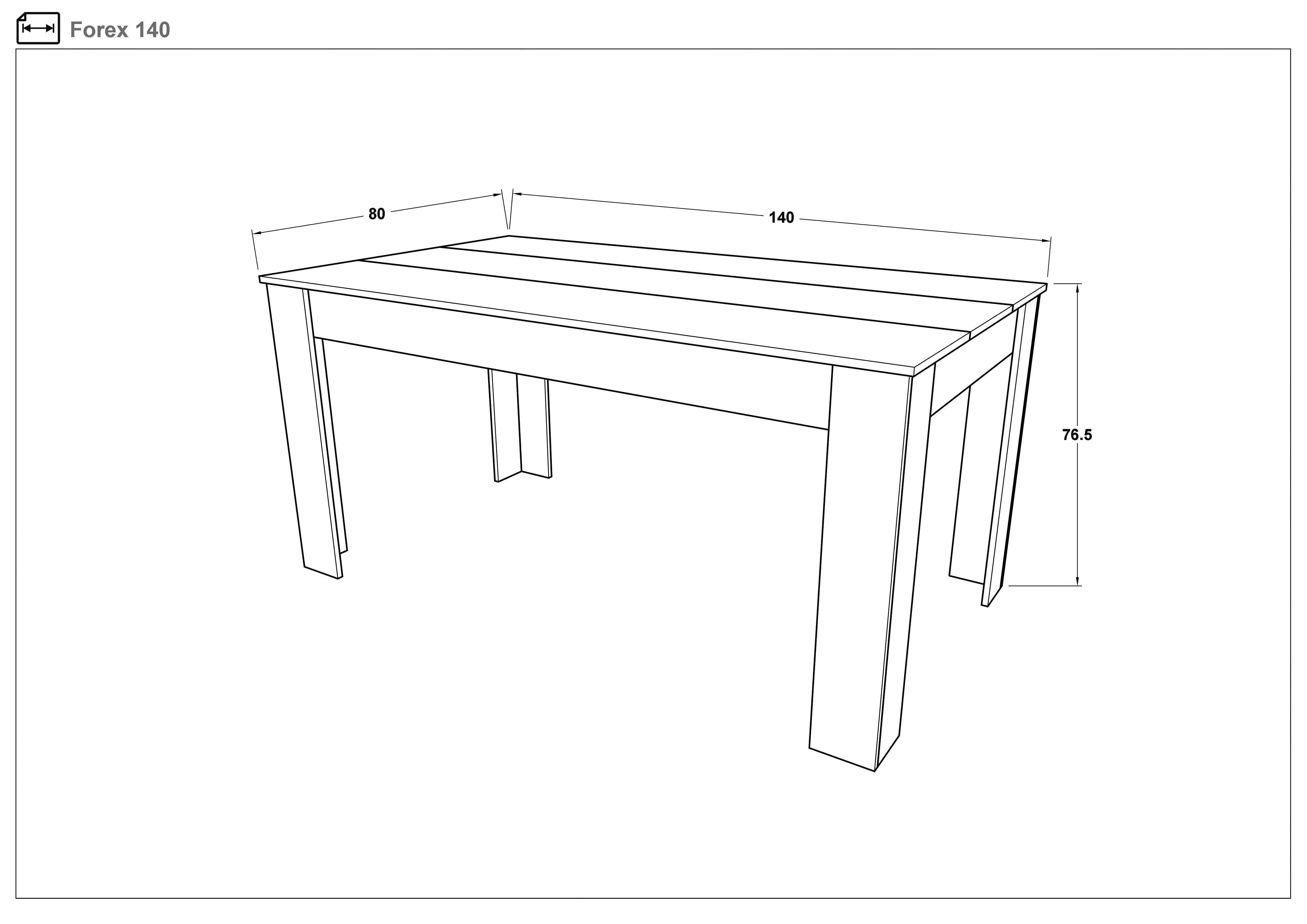Dining table Forex 140, white gloss  2