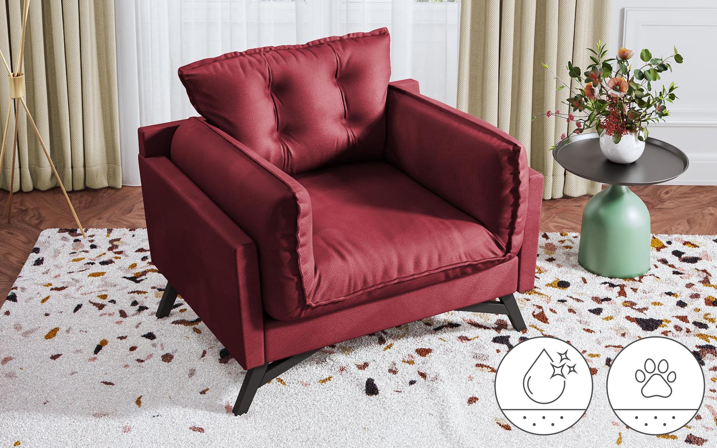 Armchair Vienna, burgundy  4