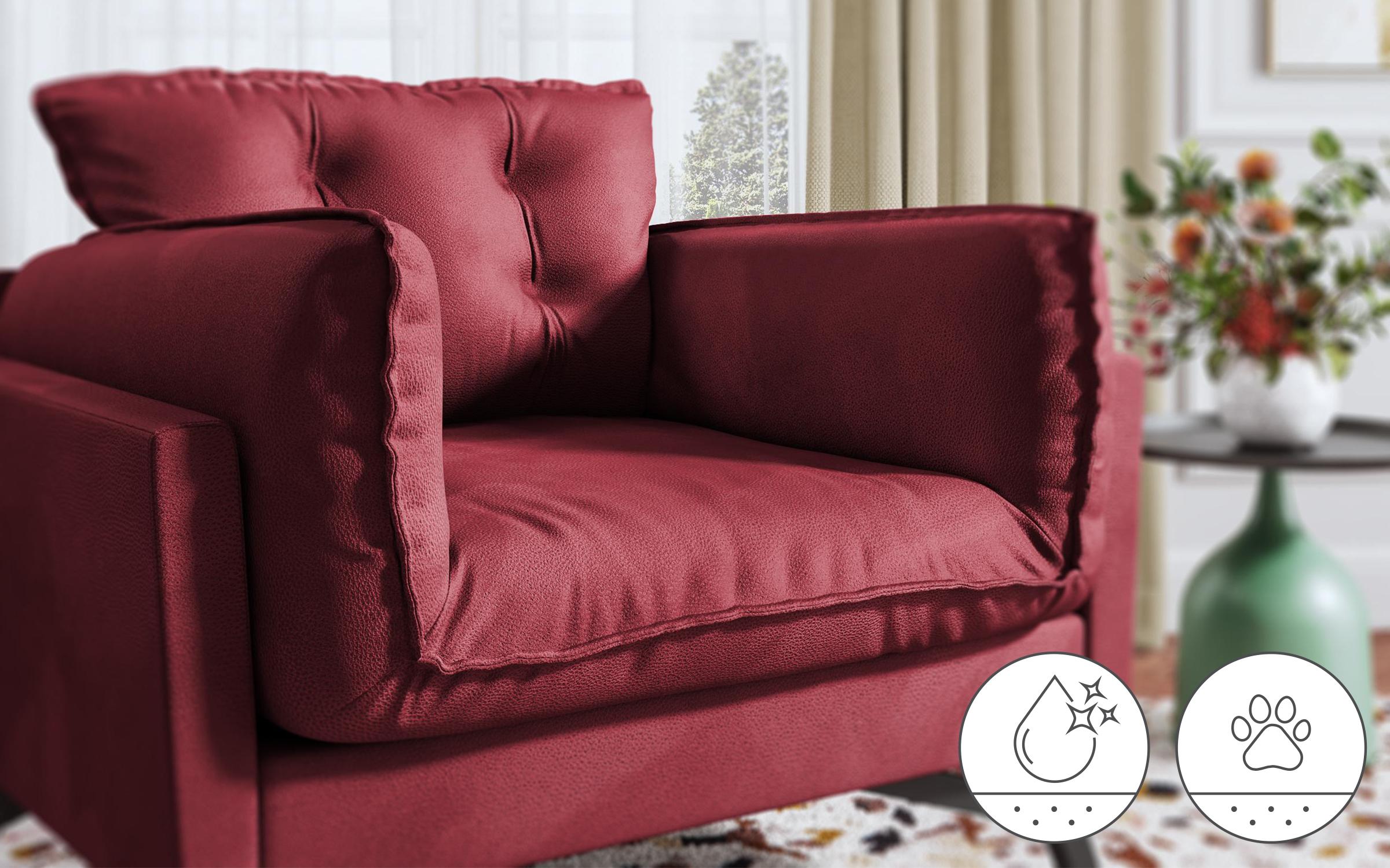 Armchair Vienna, burgundy  5