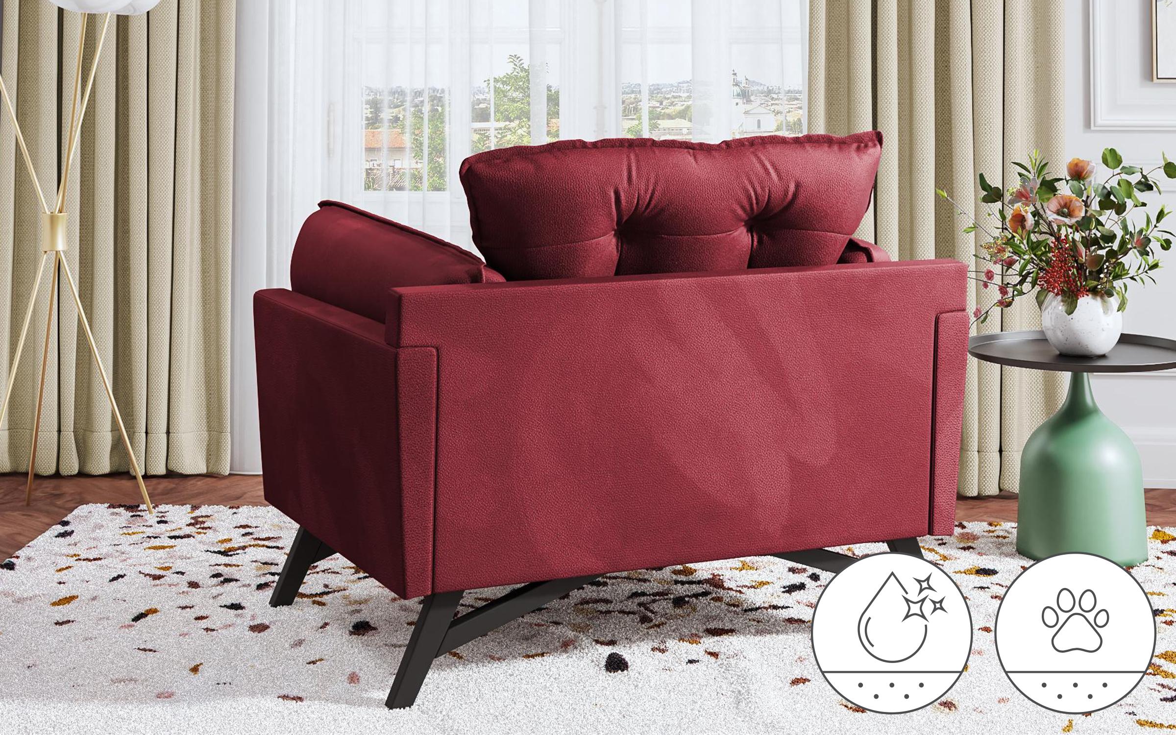 Armchair Vienna, burgundy  6