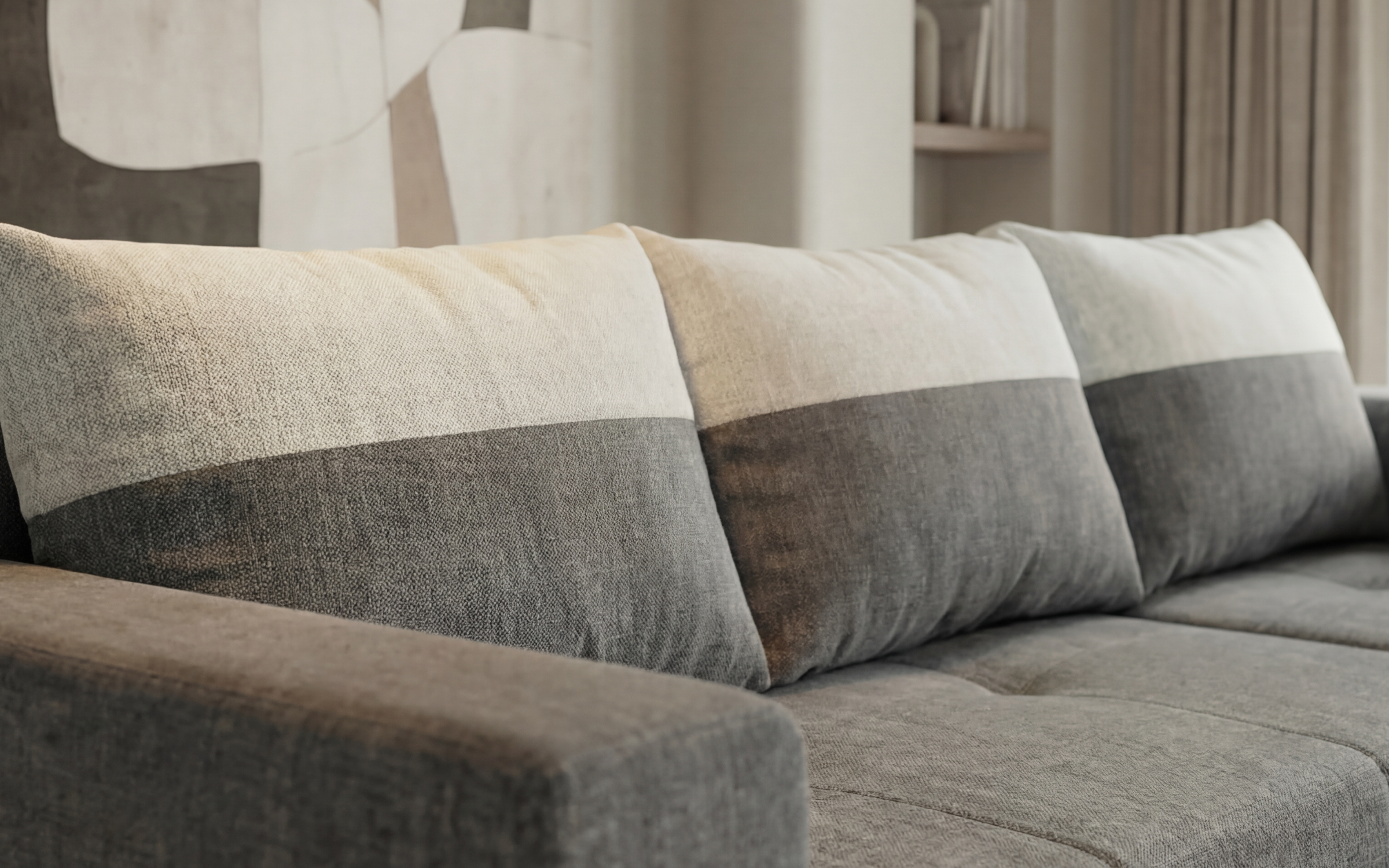 Extendable corner sofa Grand, dark beige + light beige  6