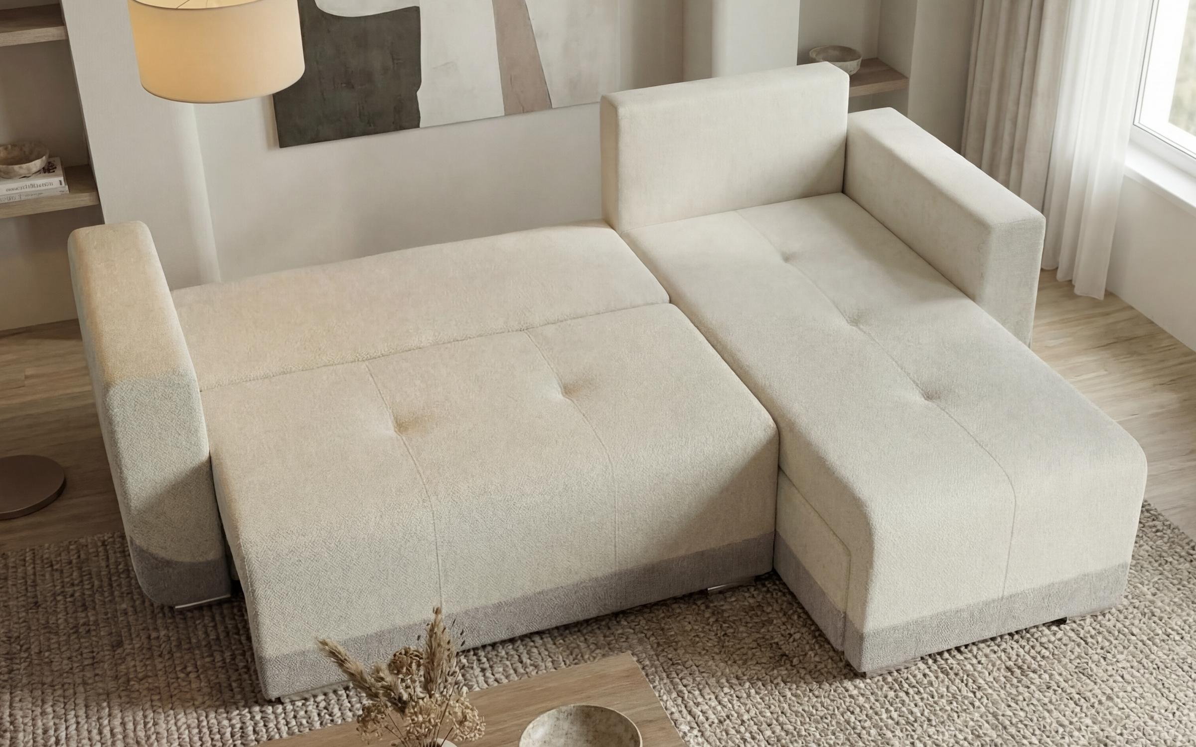 Extendable corner sofa Grand, light beige + beige  5