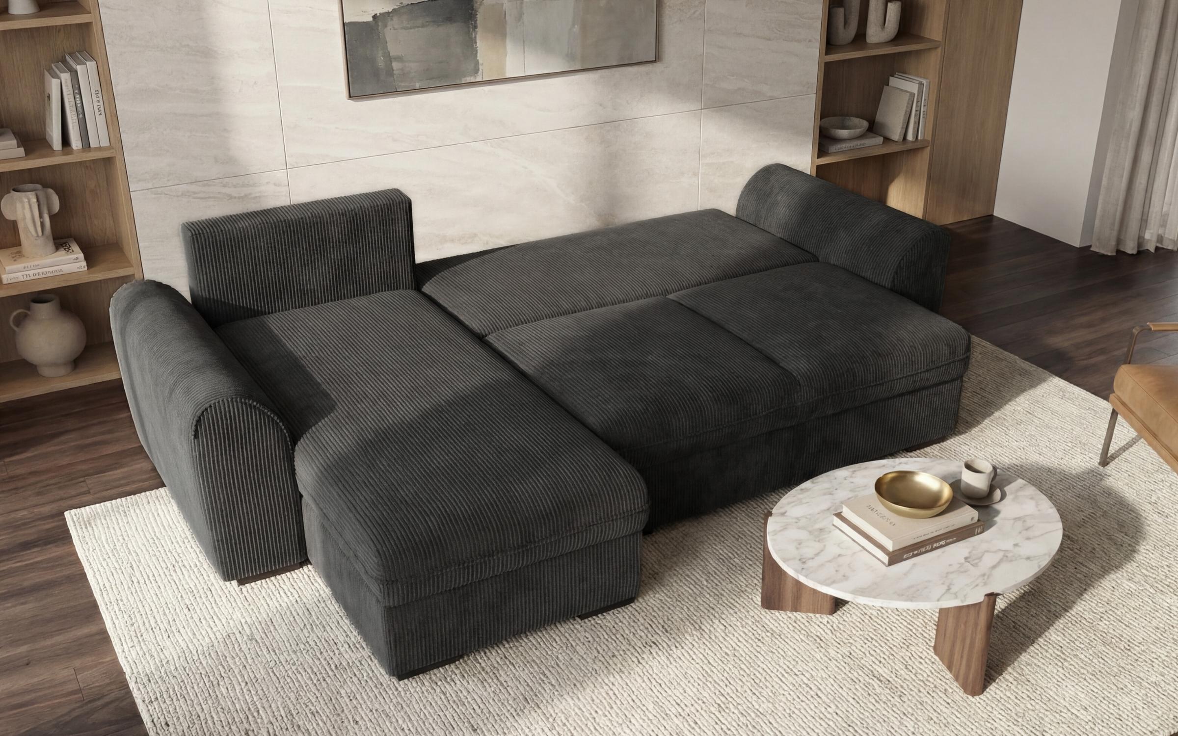 Extendable corner sofa Galetti, dark grey  5