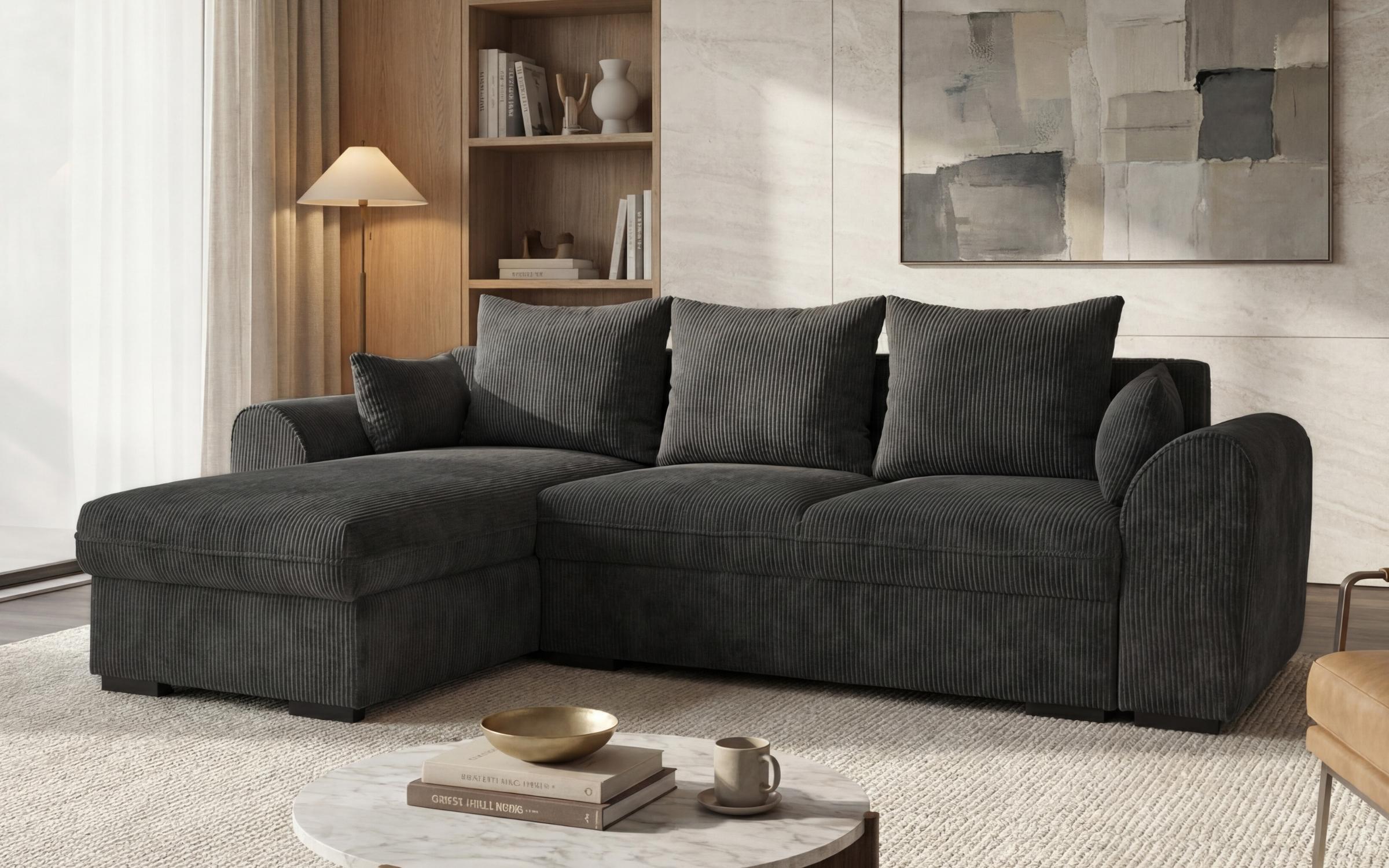 Extendable corner sofa Galetti, dark grey  3