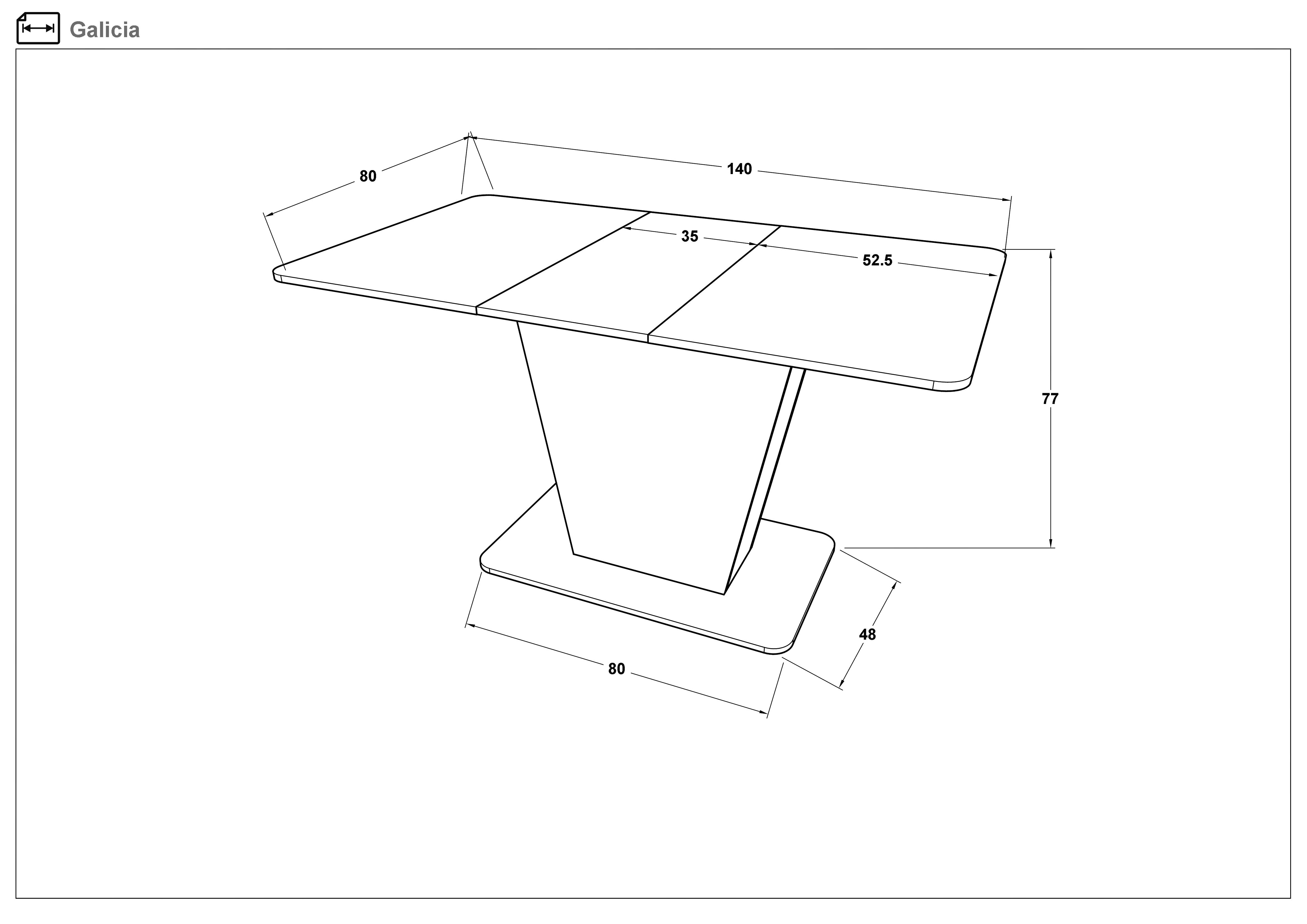 Dining table Galicia, Wotan oak + white gloss  2