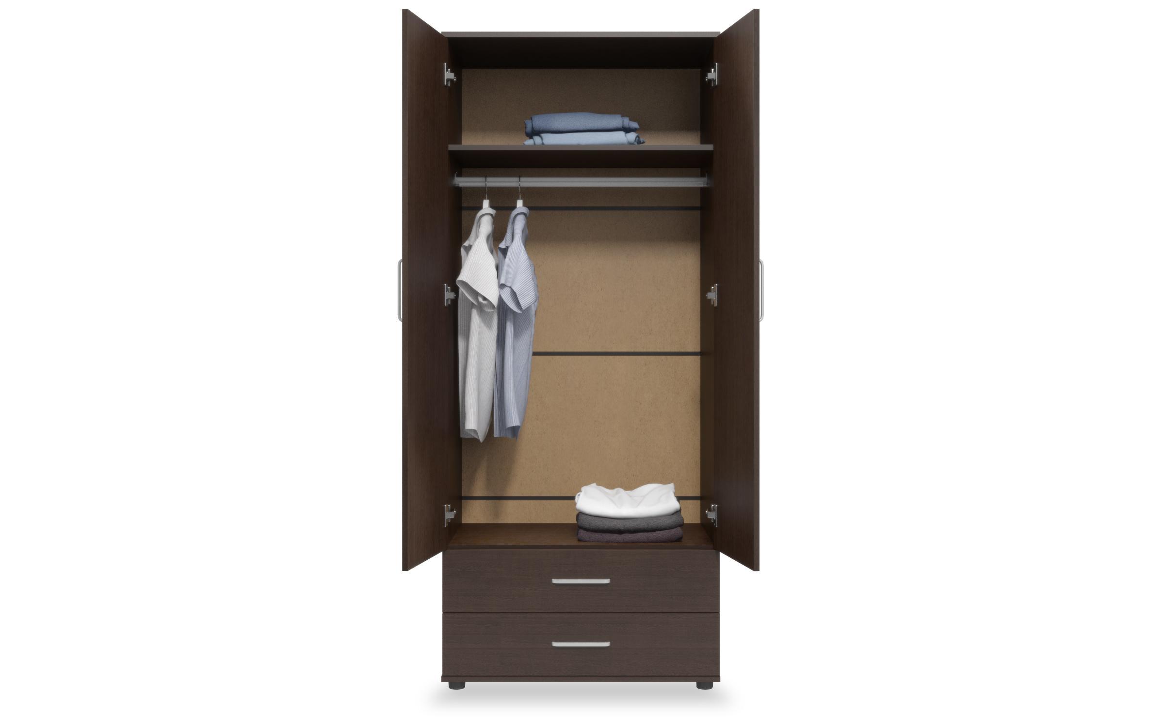 Double-winged wardrobe with drawers Eron XS, Wenge  3