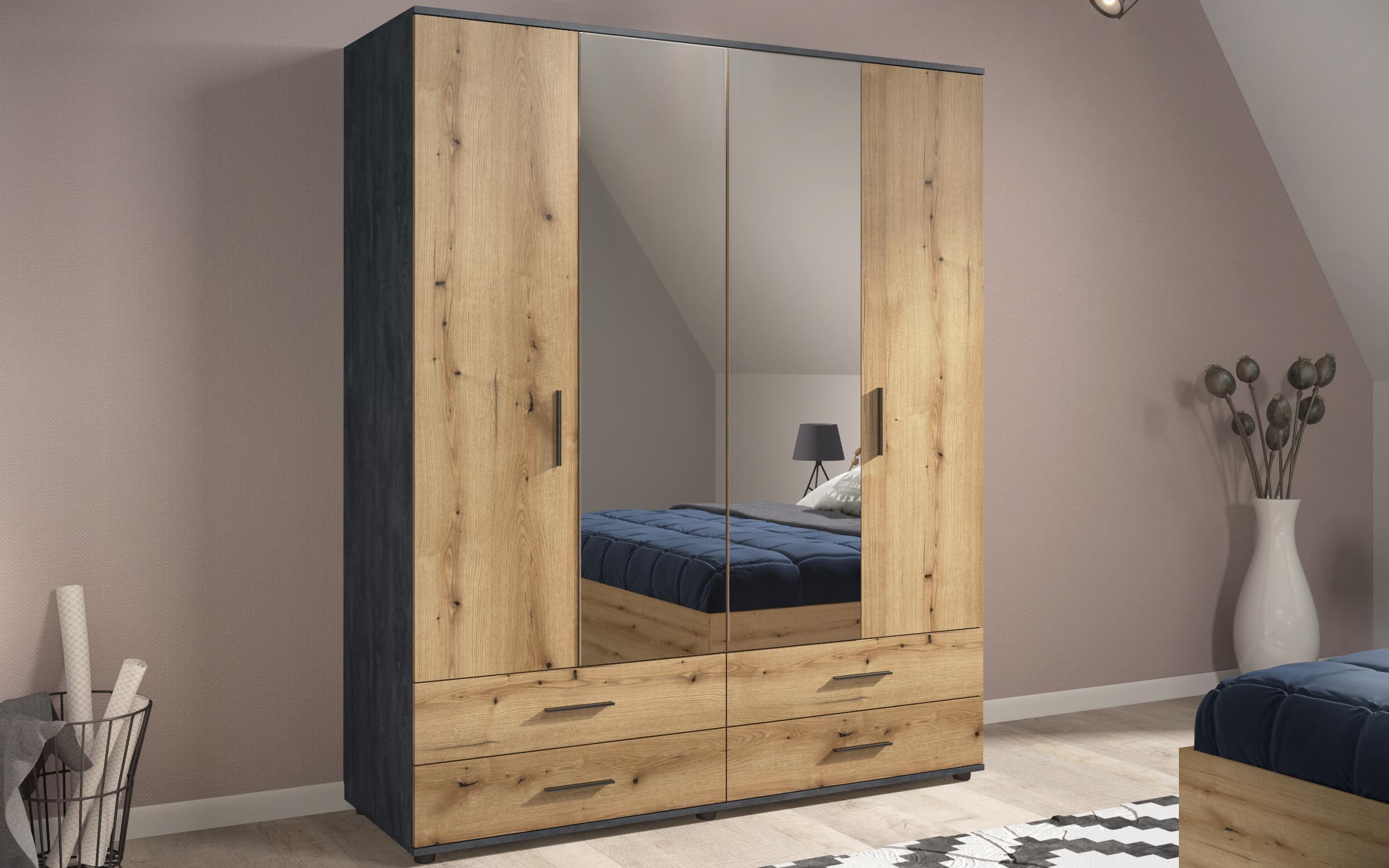 Bedroom furniture set for mattress 160/200 Philadelphia S, Evoke oak + Magma  7