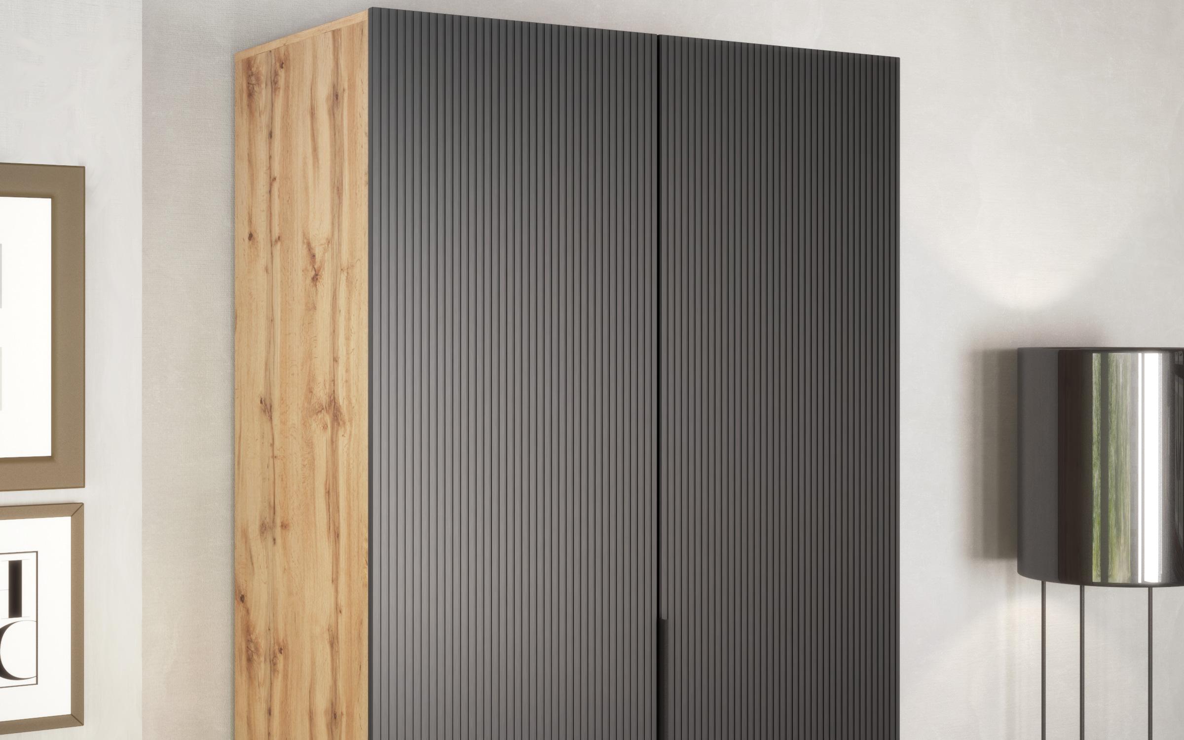 Double-winged wardrobe Letty, Appalachian oak + quartz  4