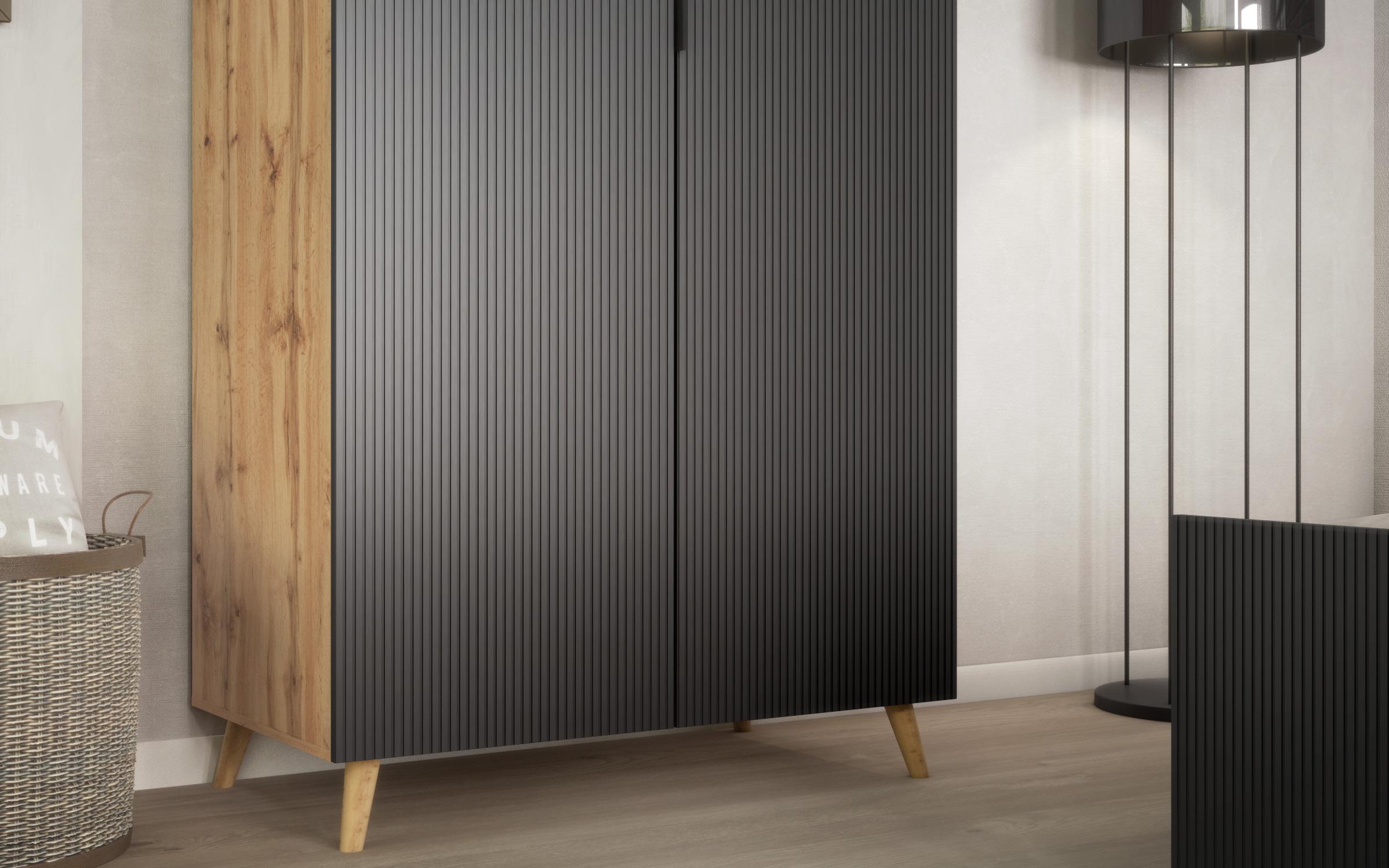 Double-winged wardrobe Letty, Appalachian oak + quartz  5