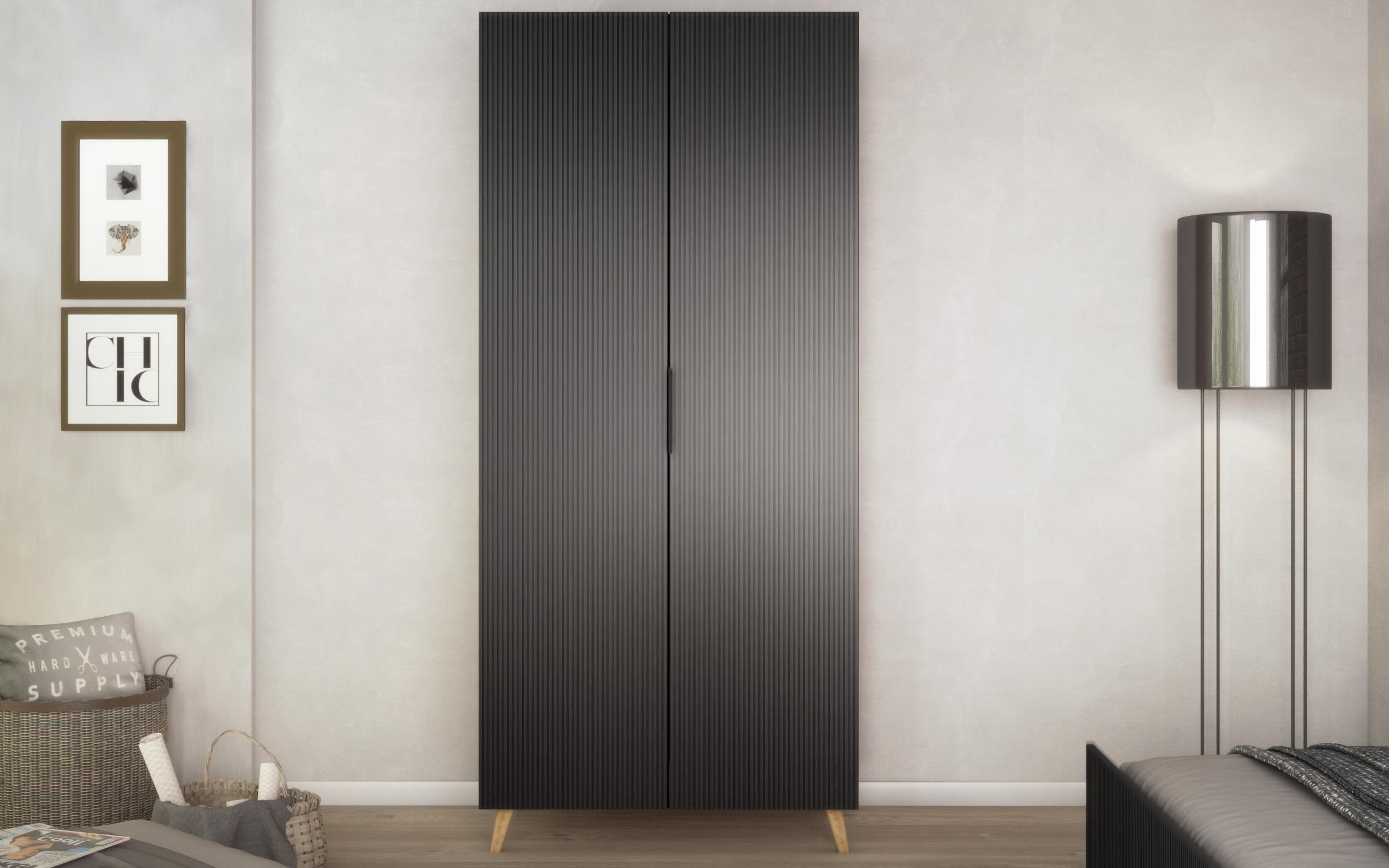 Double-winged wardrobe Letty, Appalachian oak + quartz  3