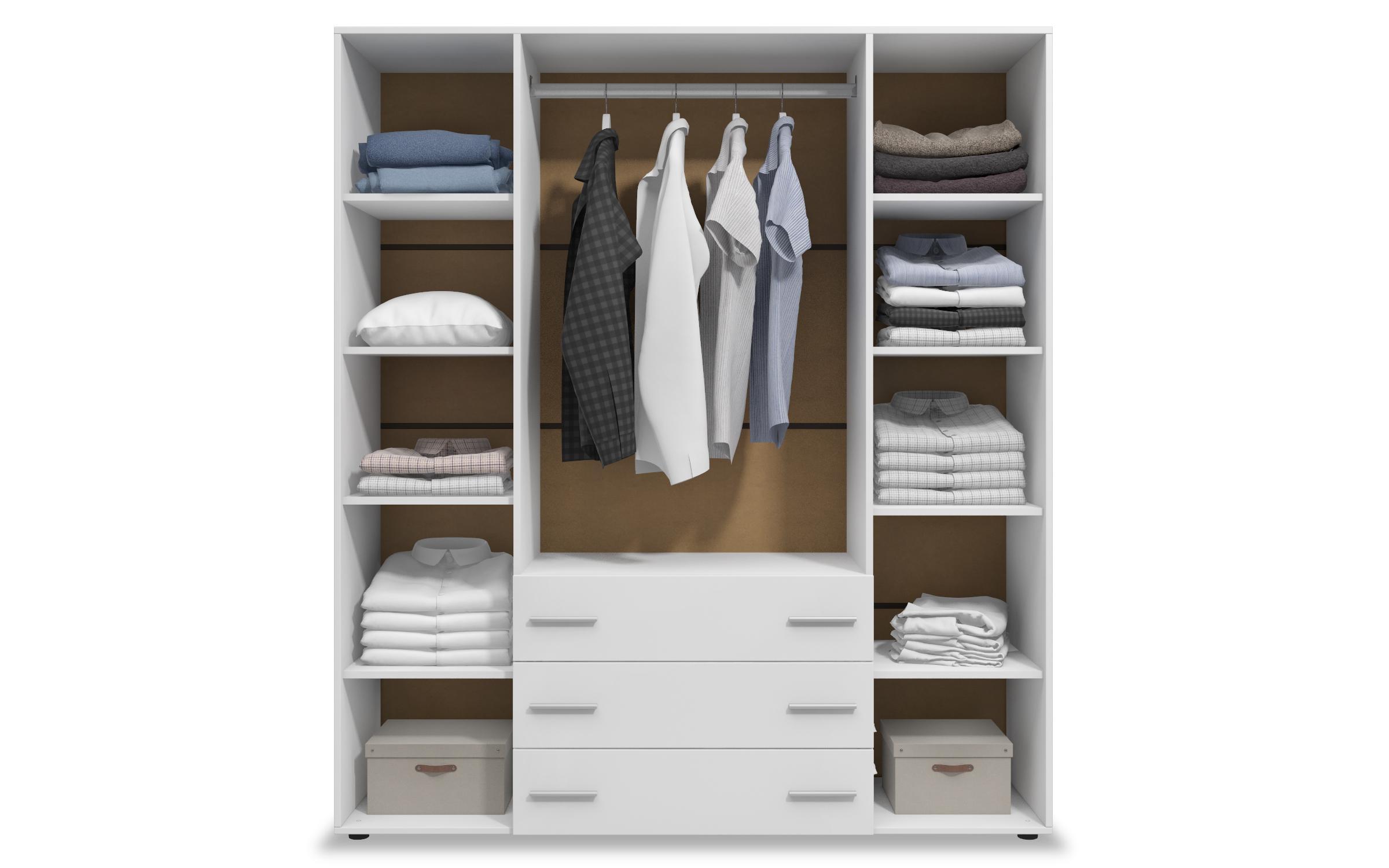 Four-winged wardrobe Patrick, white matt  4