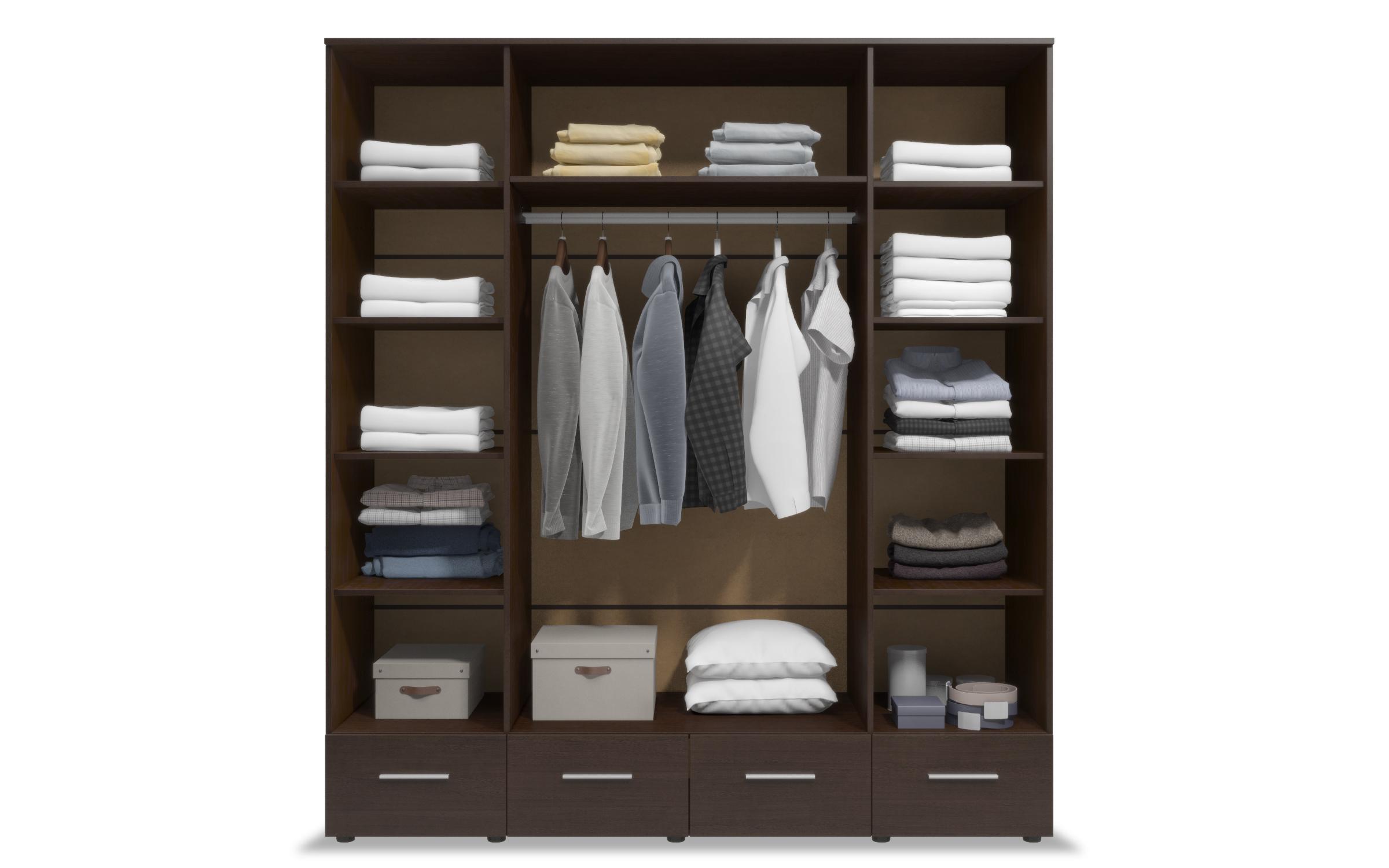 Four-winged wardrobe Select, Sonoma oak + Wenge  4