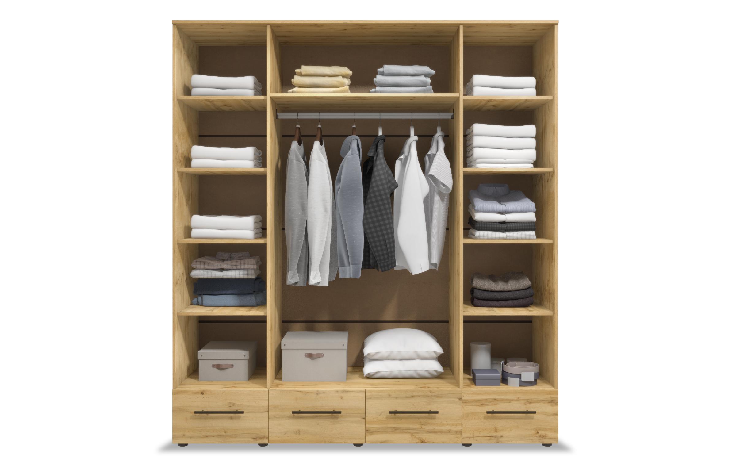 Four-winged wardrobe Select, Wotan oak  3