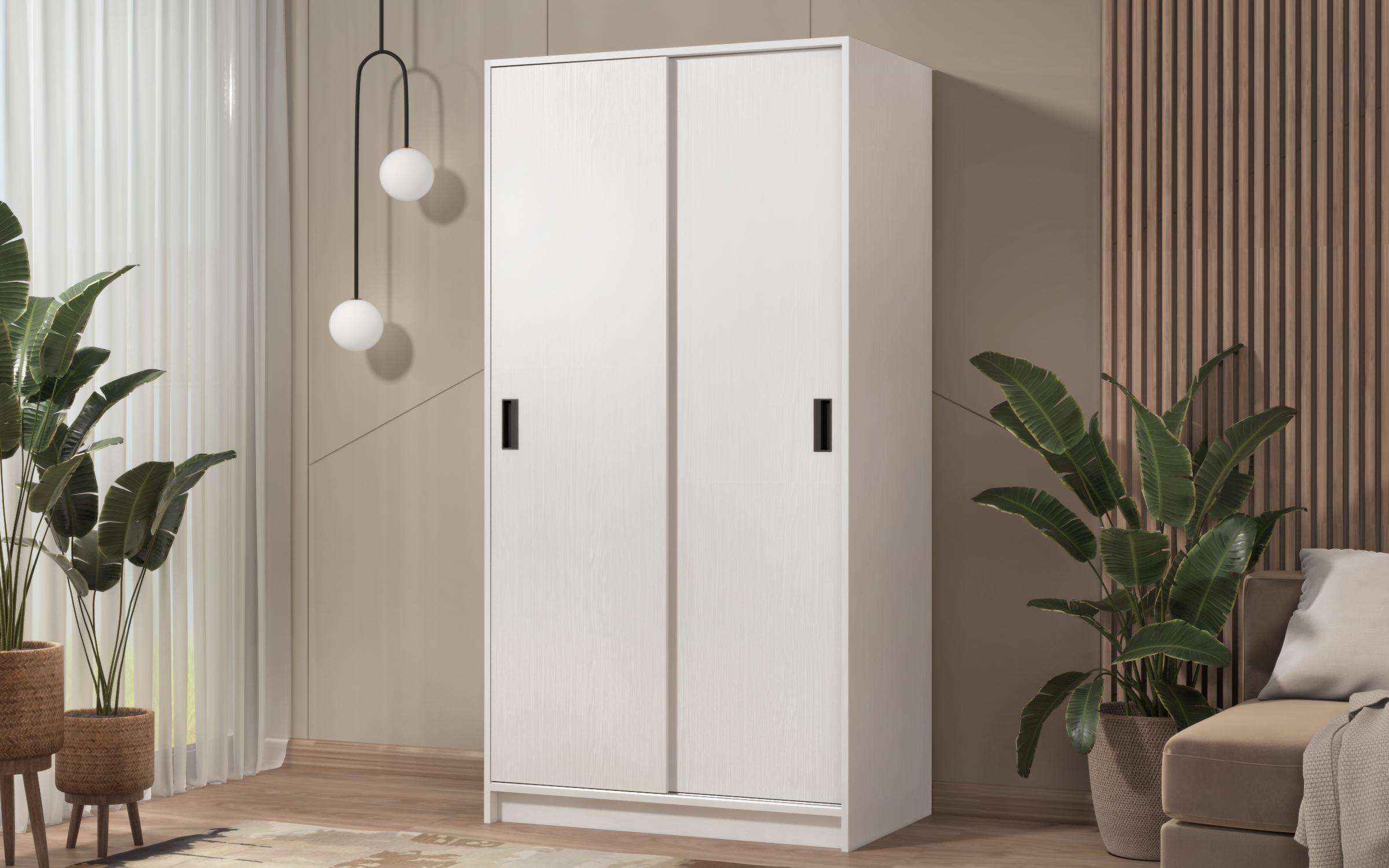 Шкаф с раздвижными дверями Сендо, белый матовый  1