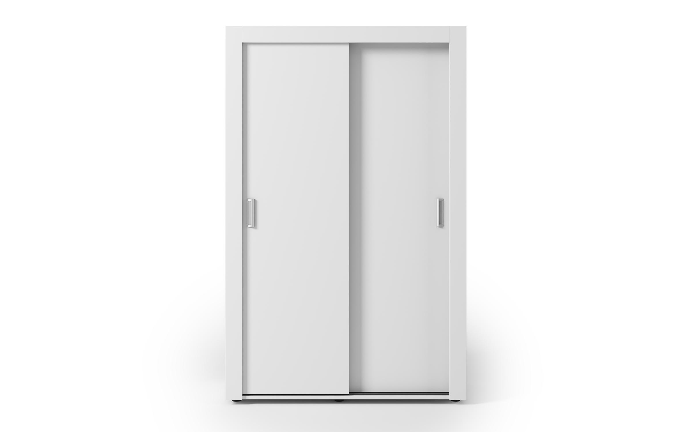 Wardrobe with clothes rod and shelves Nemo 2, white + white  5