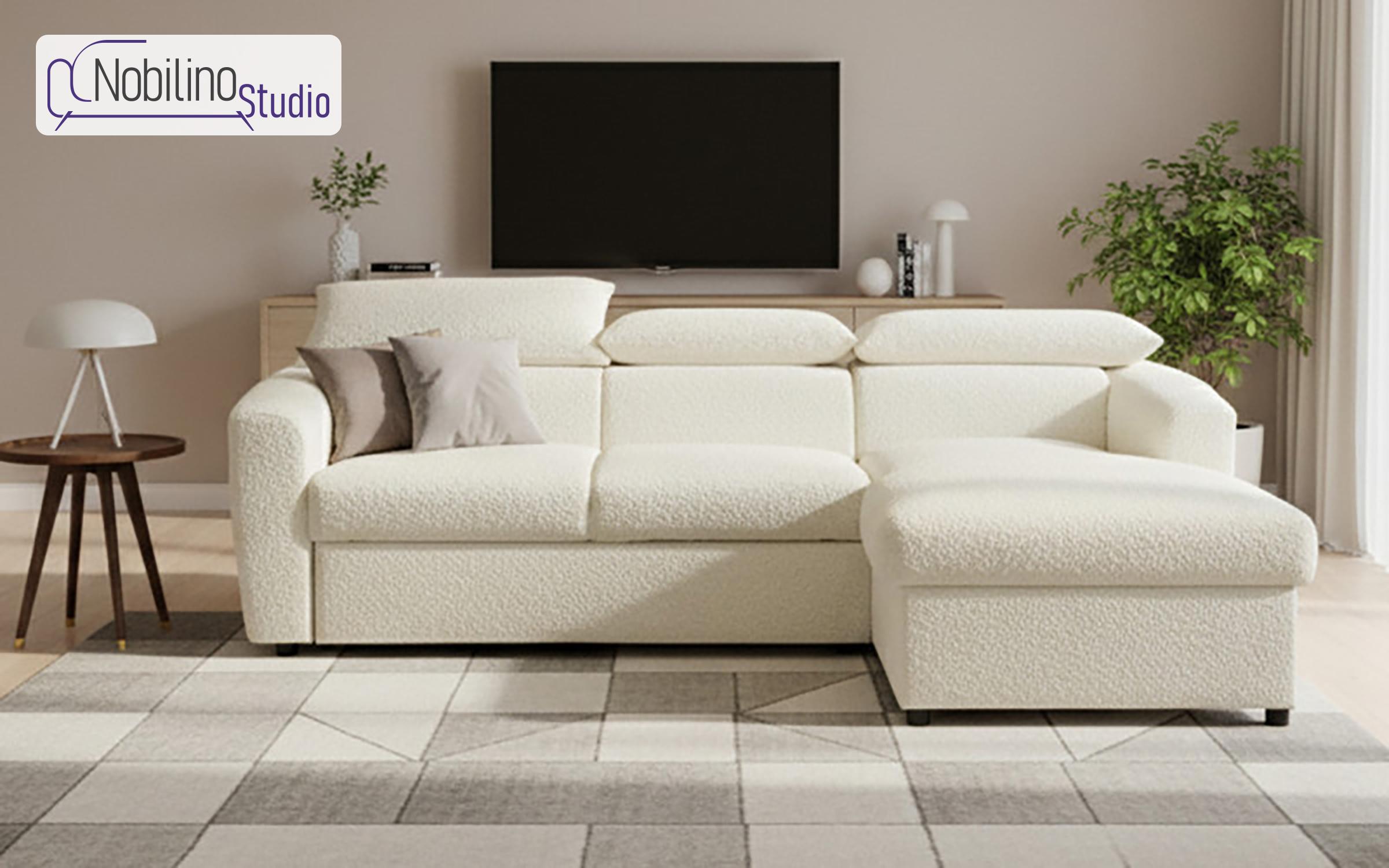 Extendable corner sofa Montero, white  1