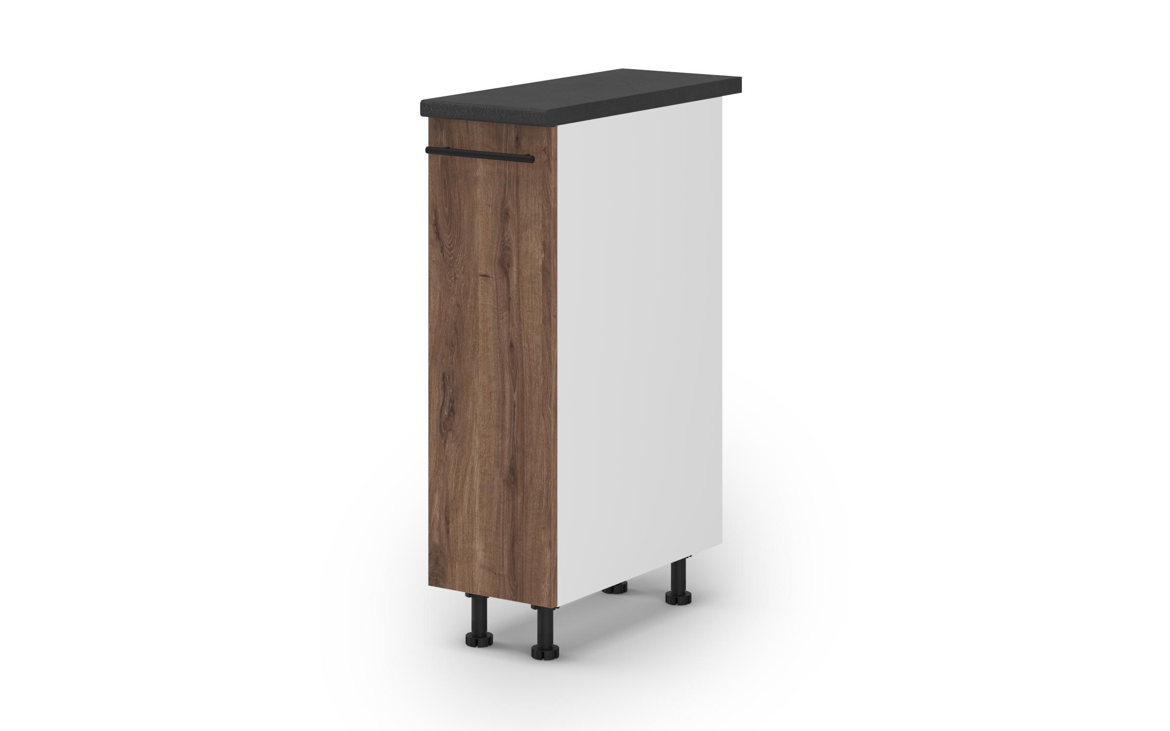 Kitchen pull-out bottle rack Dakota 28, dark Scandinavian oak  1