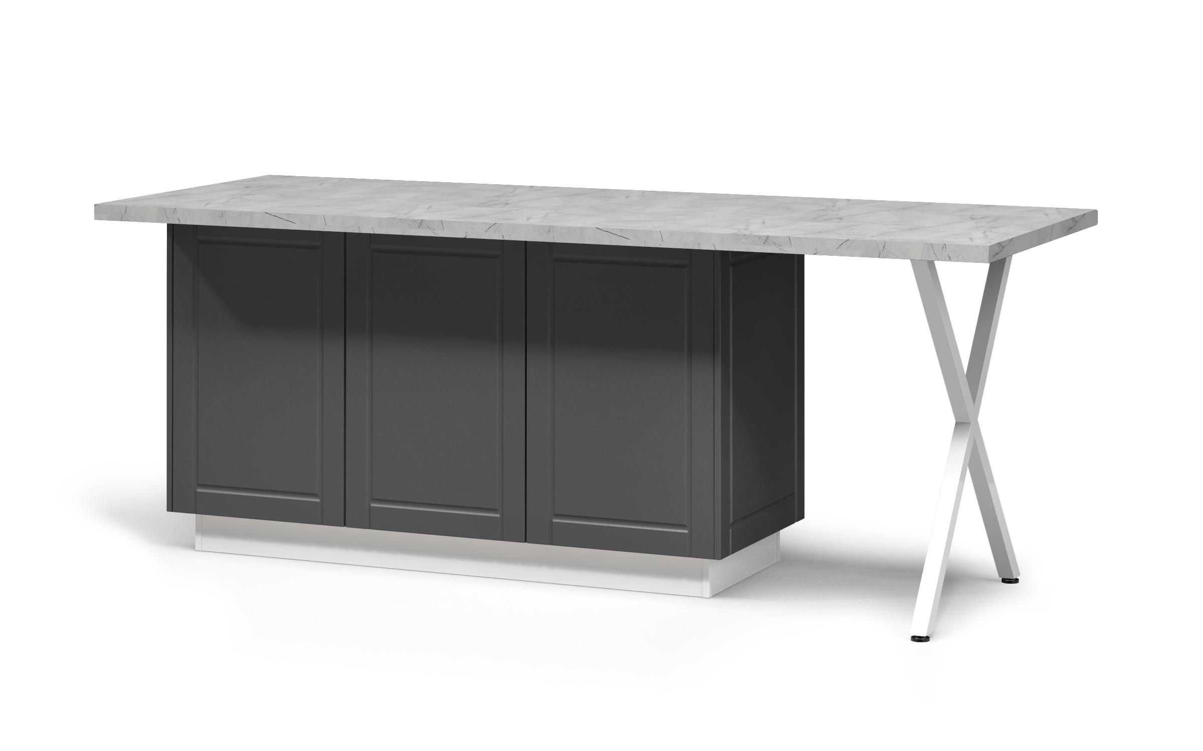 Island cabinet Hannah 58, white + anthracite matt  2