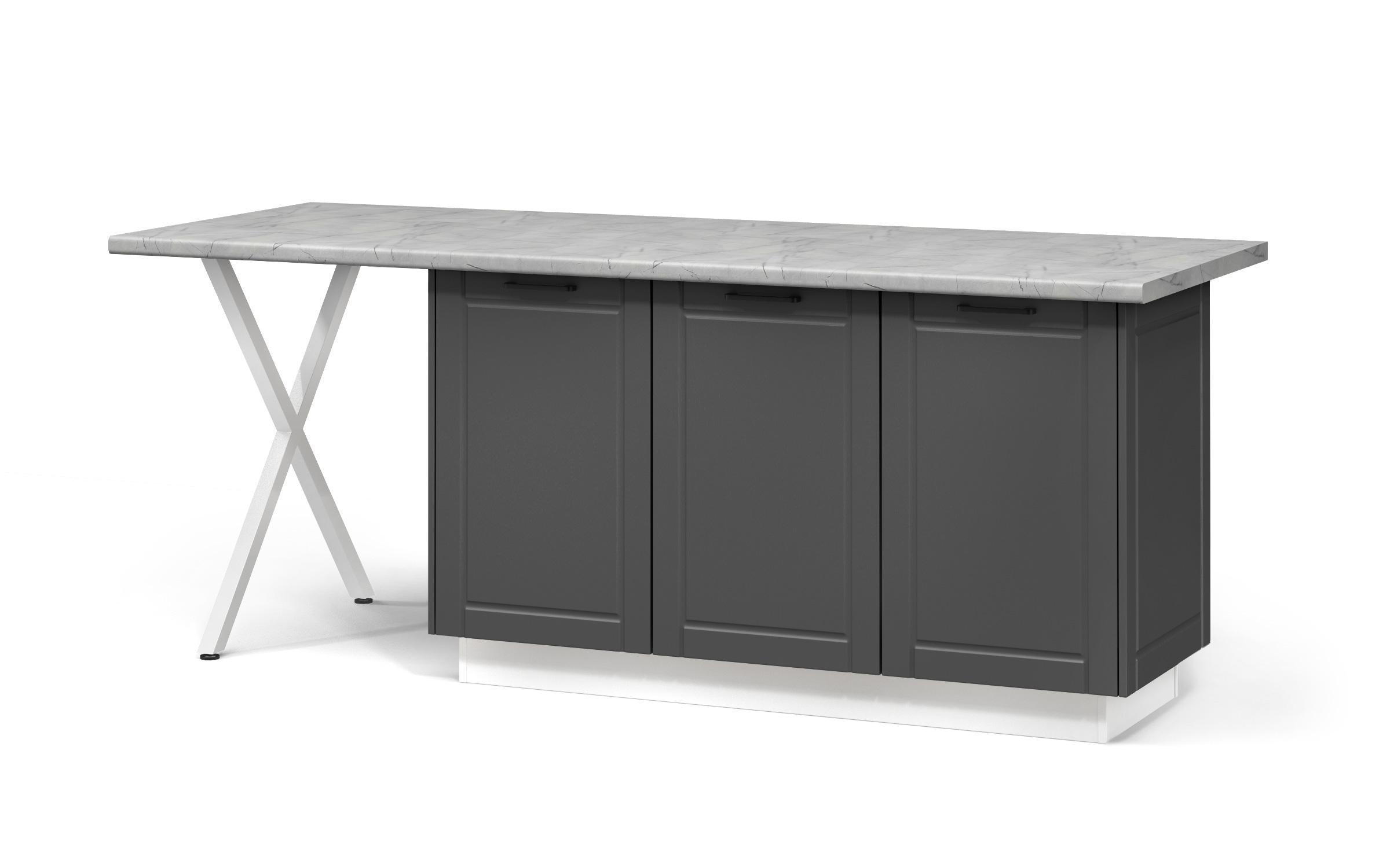 Island cabinet Hannah 58, white + anthracite matt  1