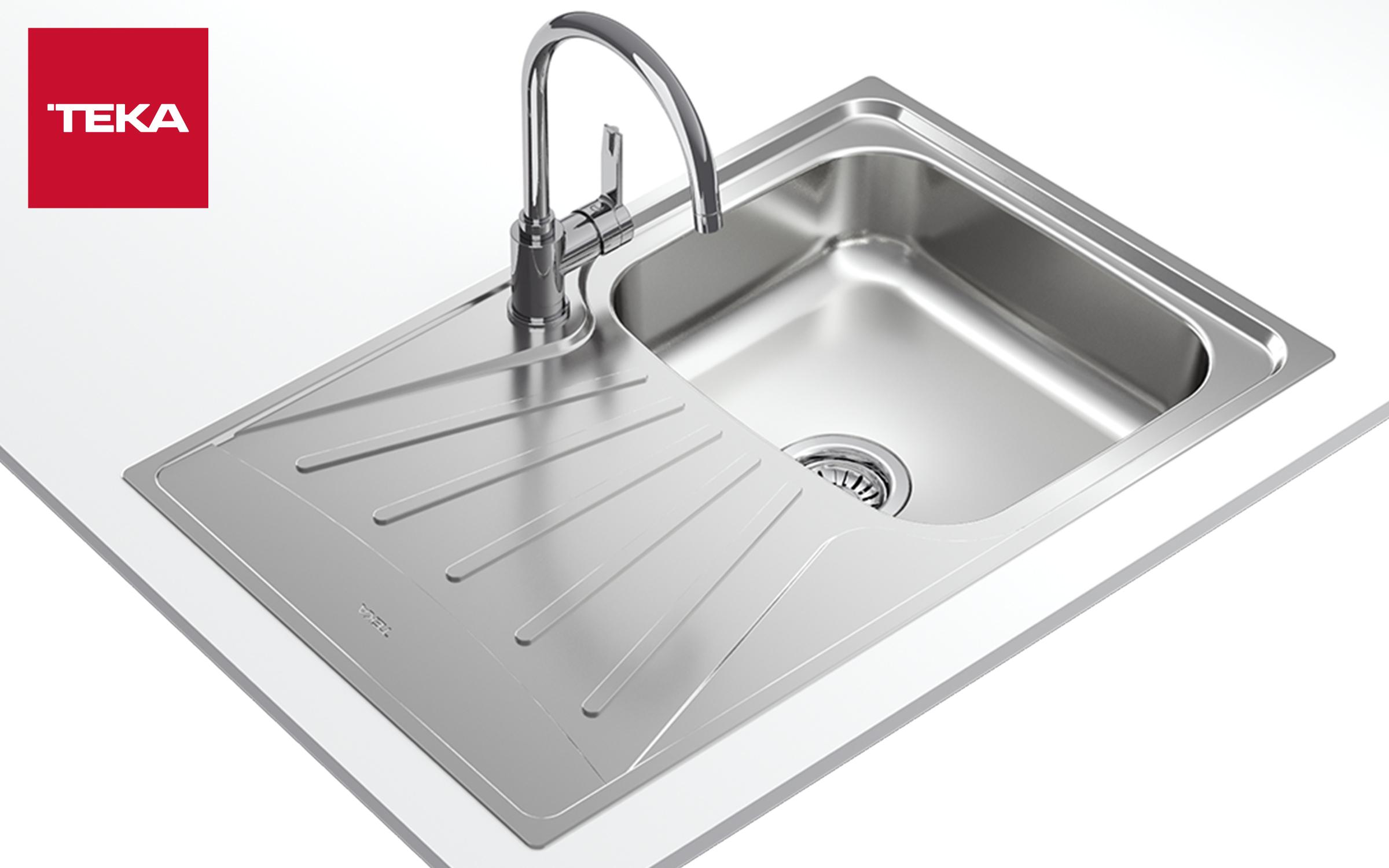 Built-in sink TEKA  Starbright 45 E-XP 1B 1D, chrome  3