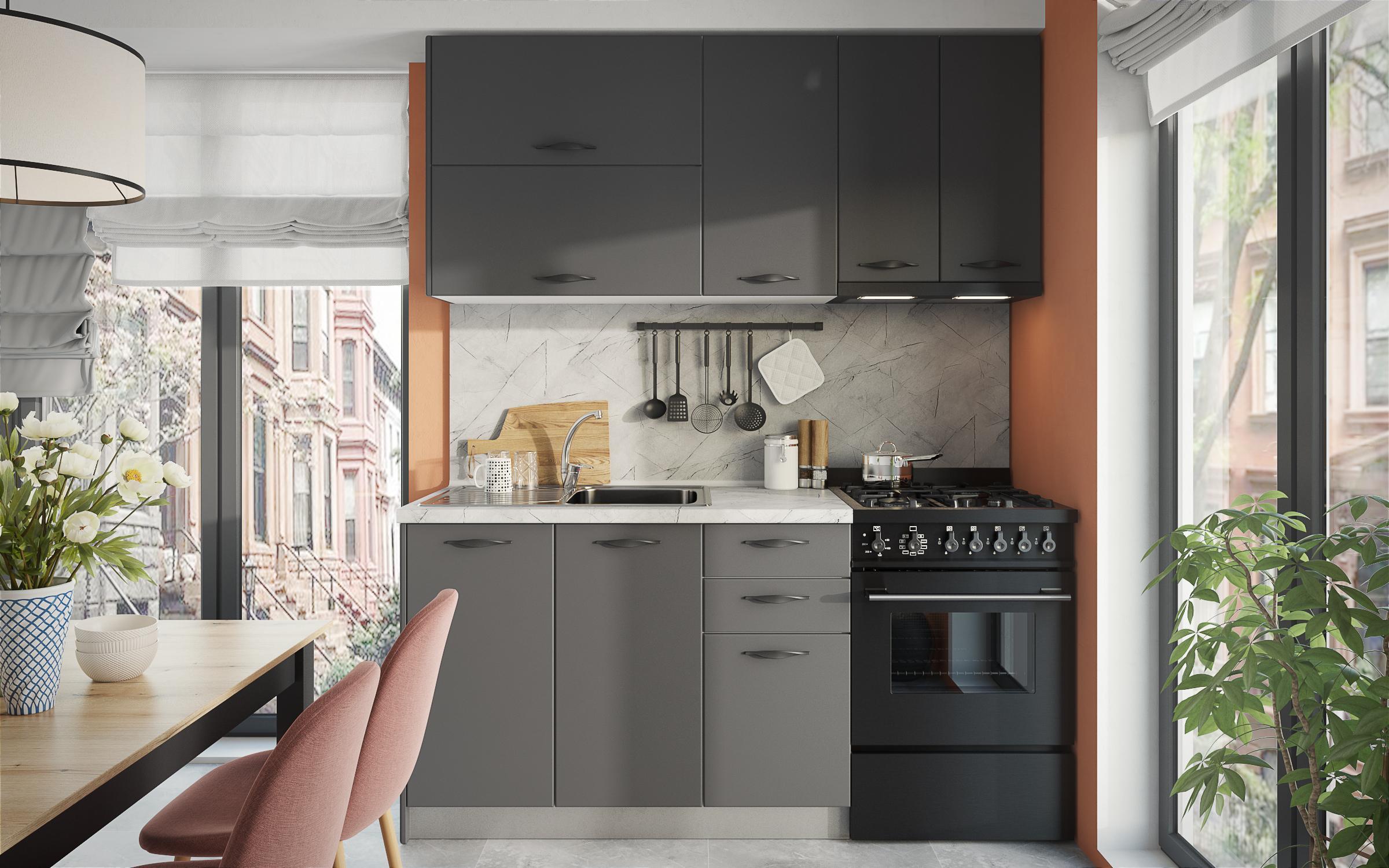 Kitchen cabinet Simon 25, anthracite matt  4