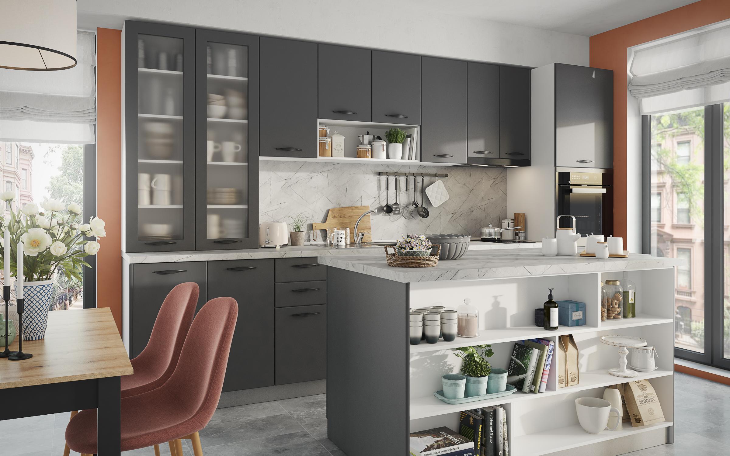 Kitchen cabinet Simon 25, anthracite matt  5