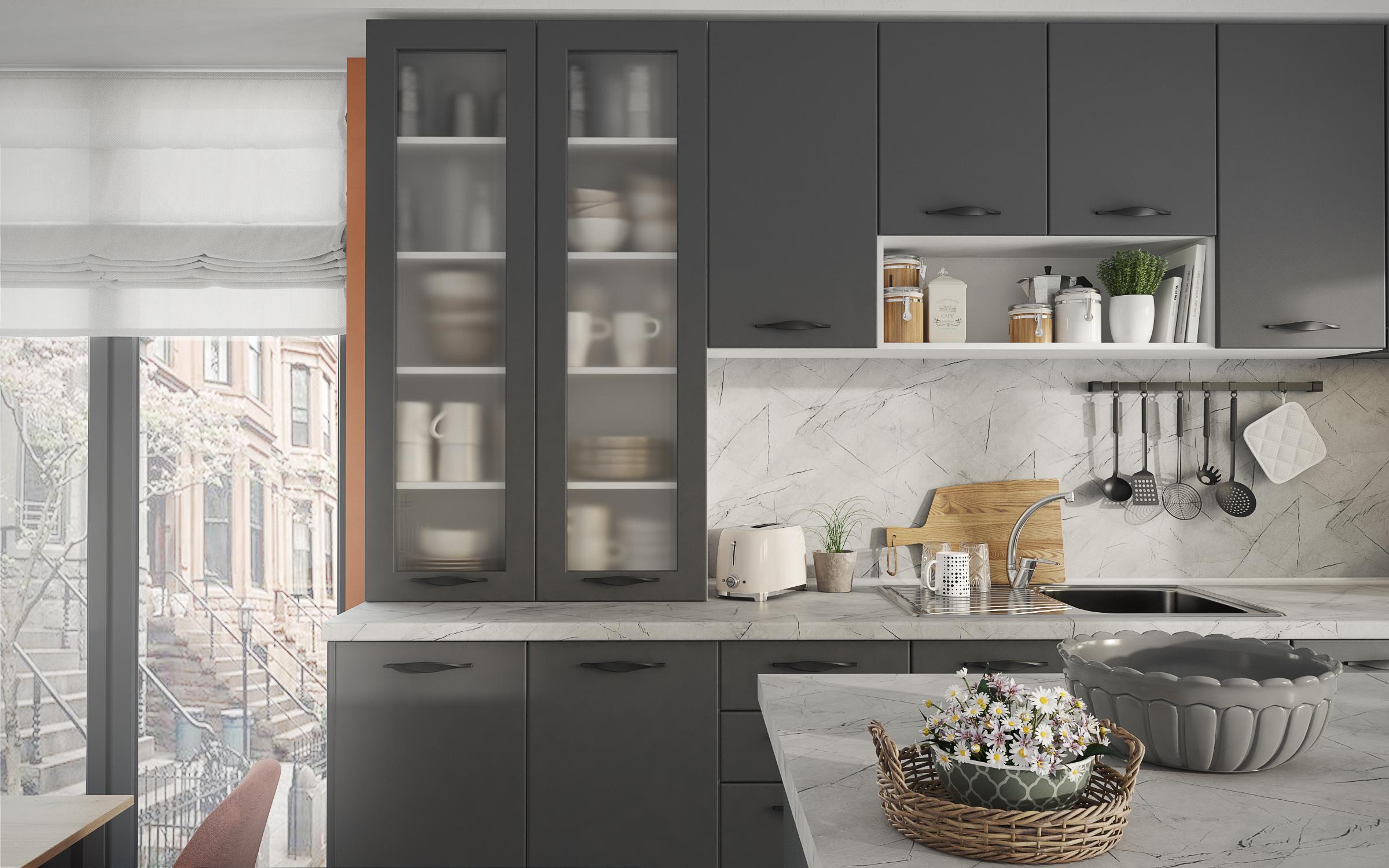 Kitchen cabinet Simon 24, anthracite matt  6