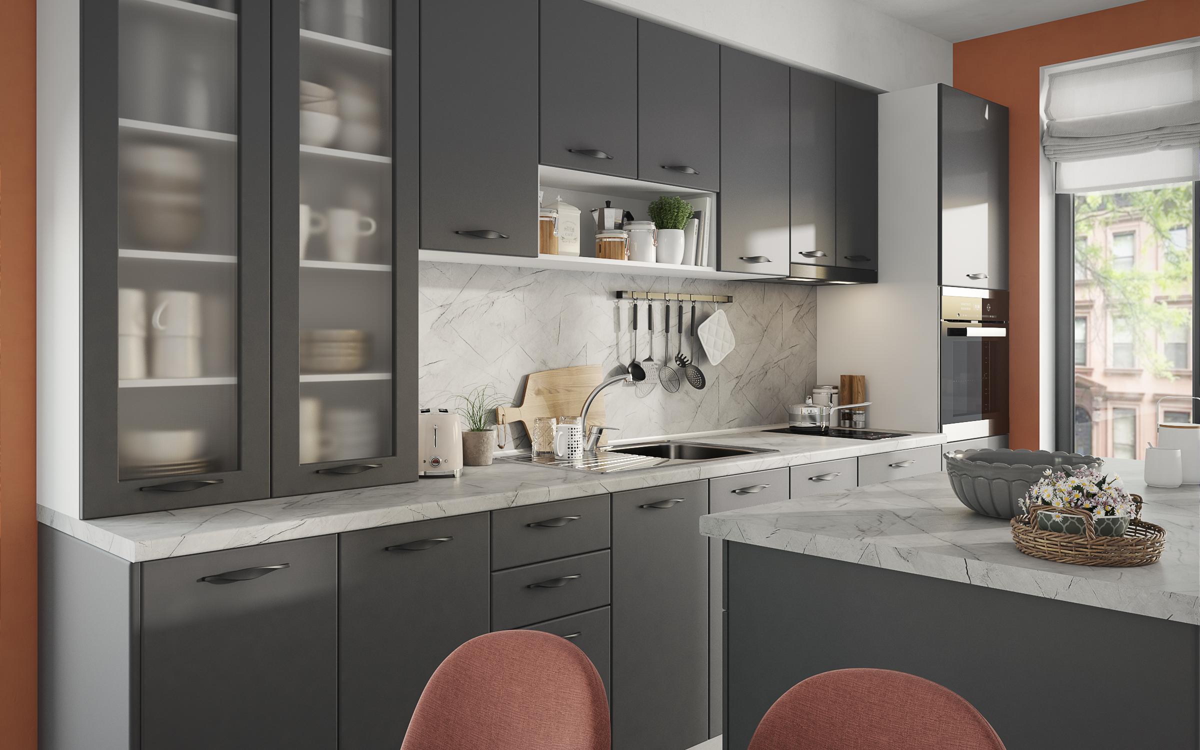 Kitchen cabinet Simon 12, anthracite matt  6