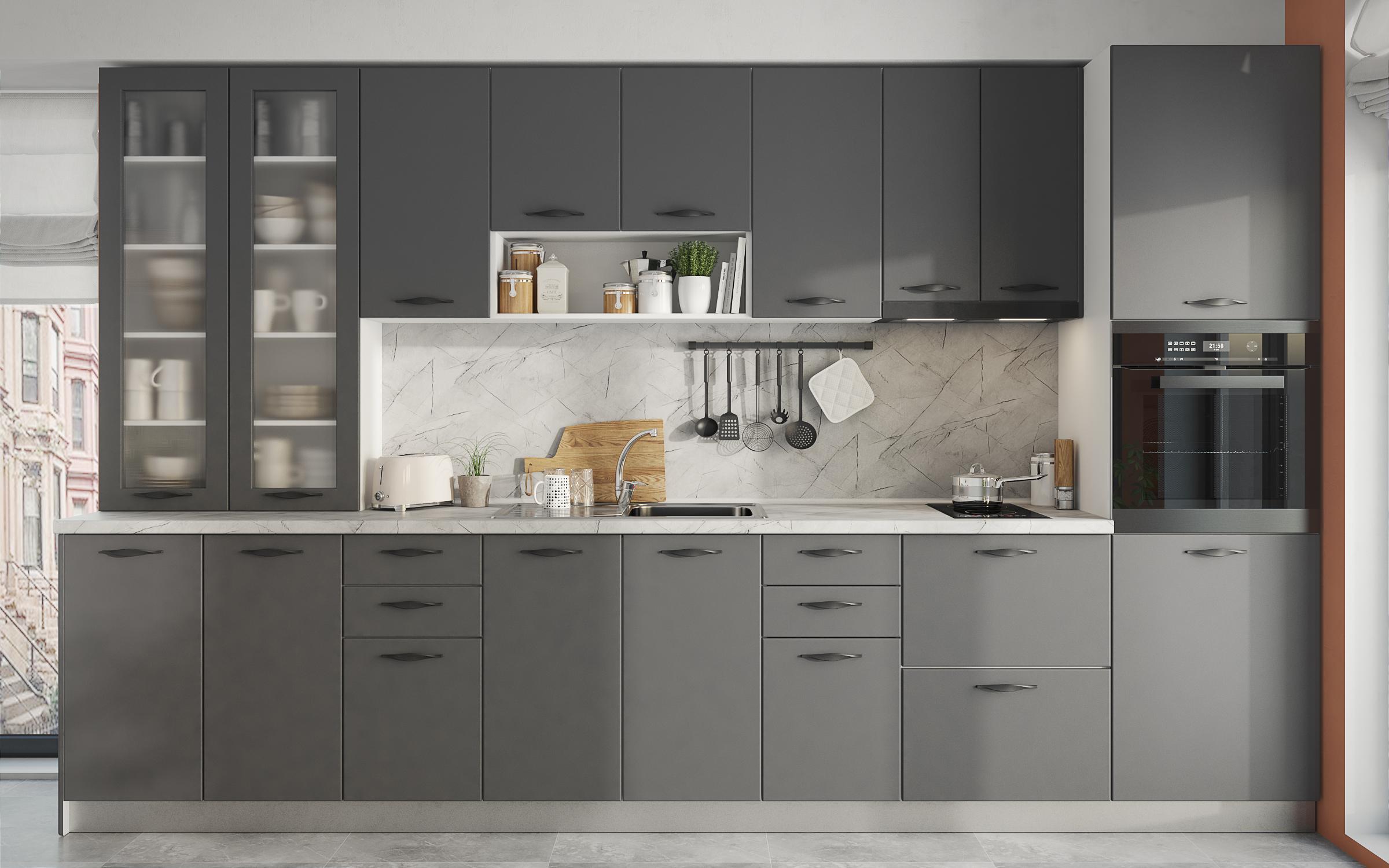 Door for built-in appliance Simon 48, anthracite matt  3