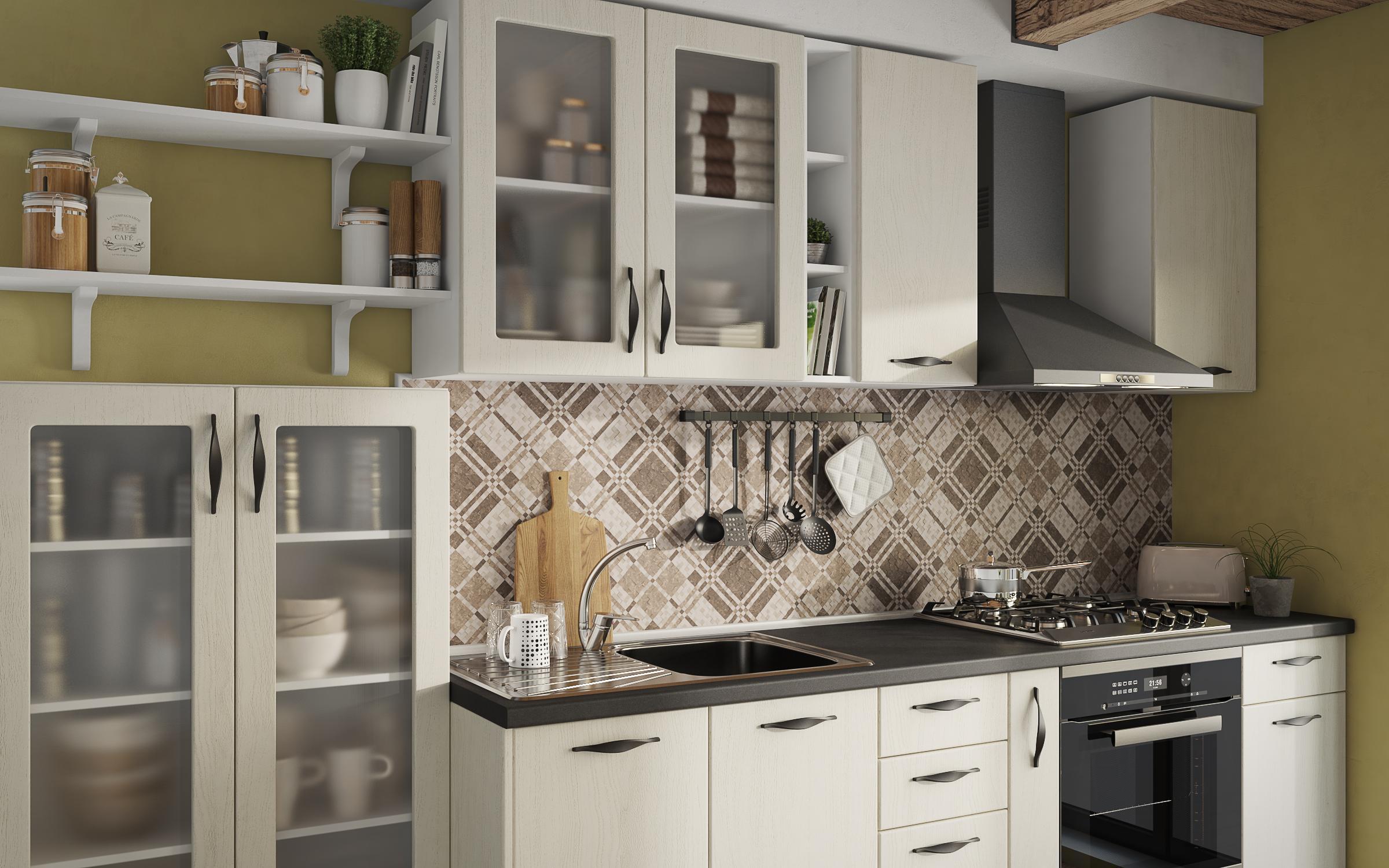 Kitchen showcase cabinet Simon 37, Aspen beige  5