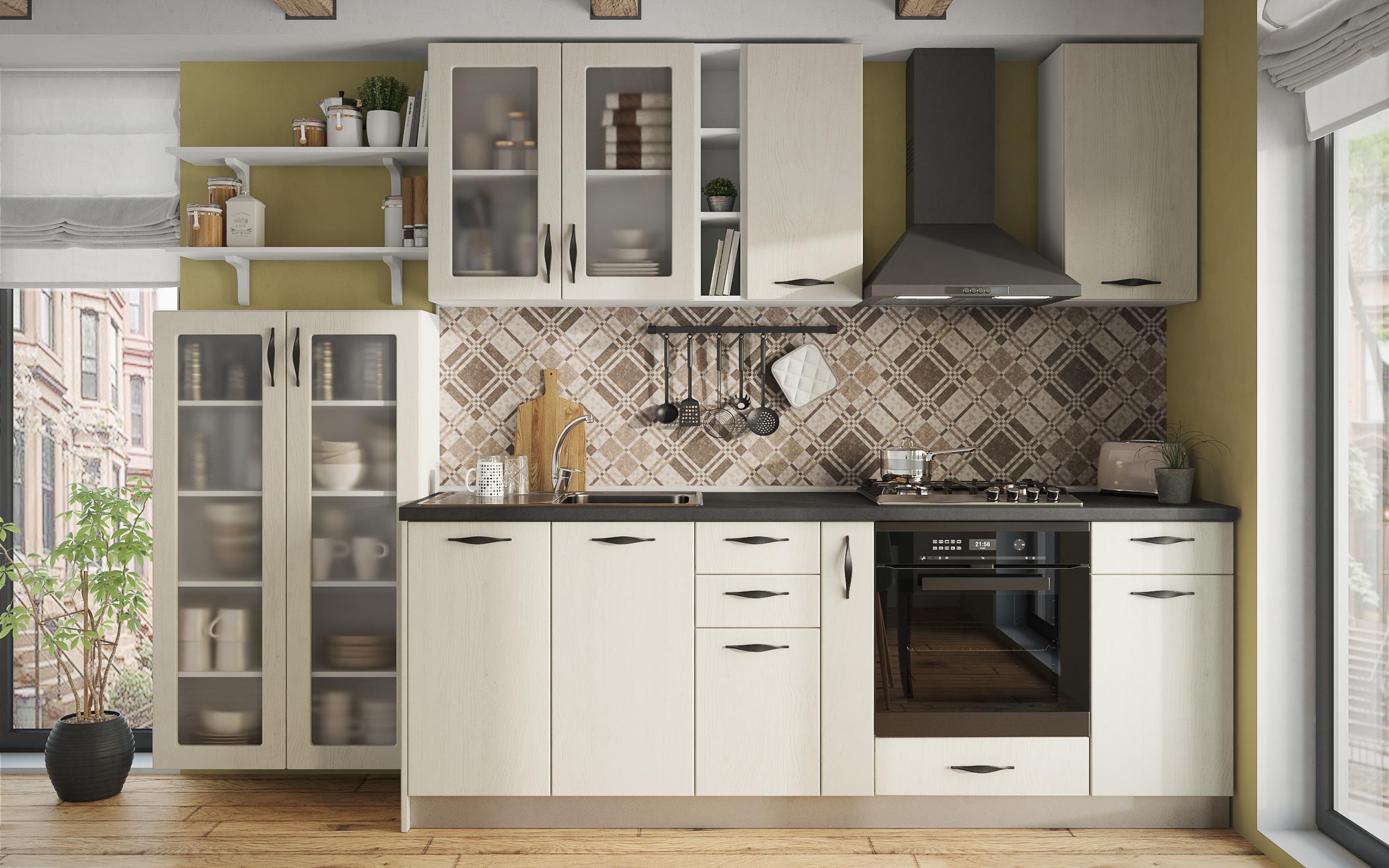 Kitchen pull-out bottle rack Simon 29, Aspen beige  3