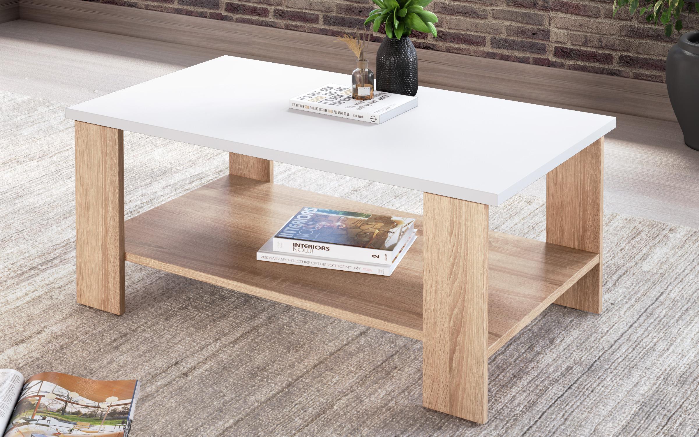 Coffee table Nesta, Sonoma oak + white  4