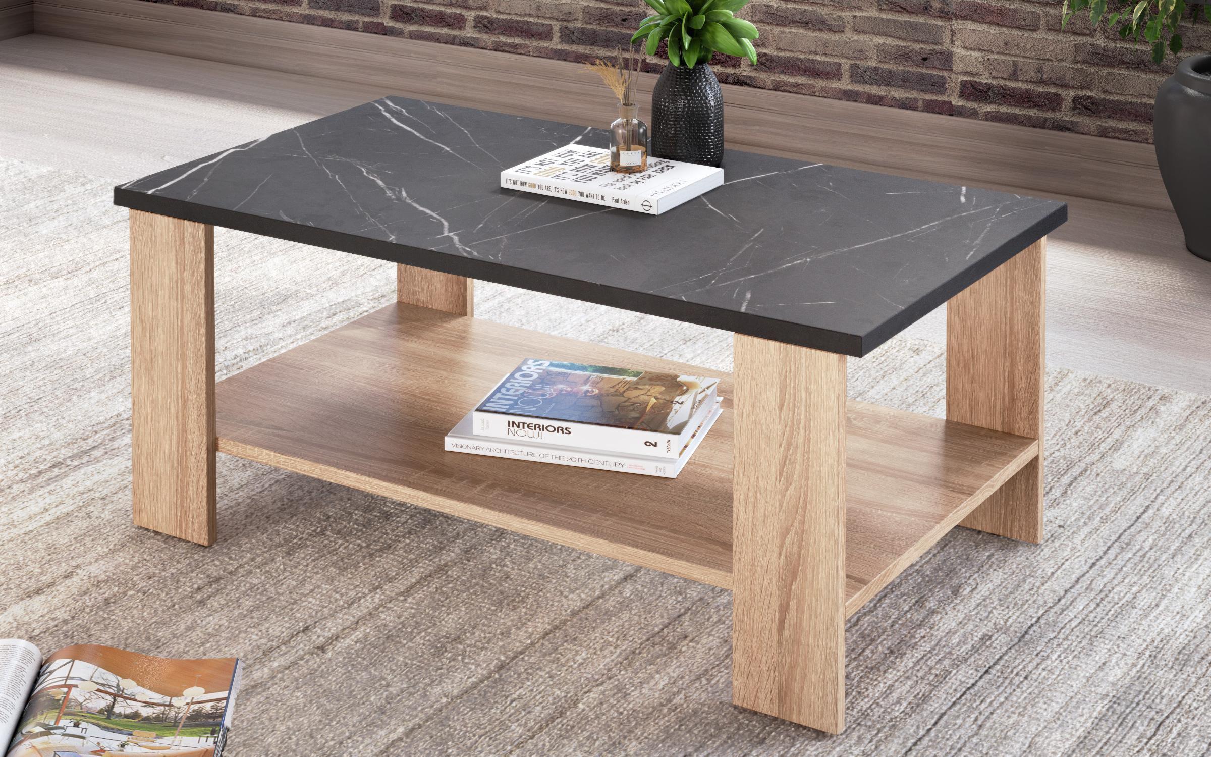 Coffee table Nesta, Sonoma oak + decor Tunisia marble  4