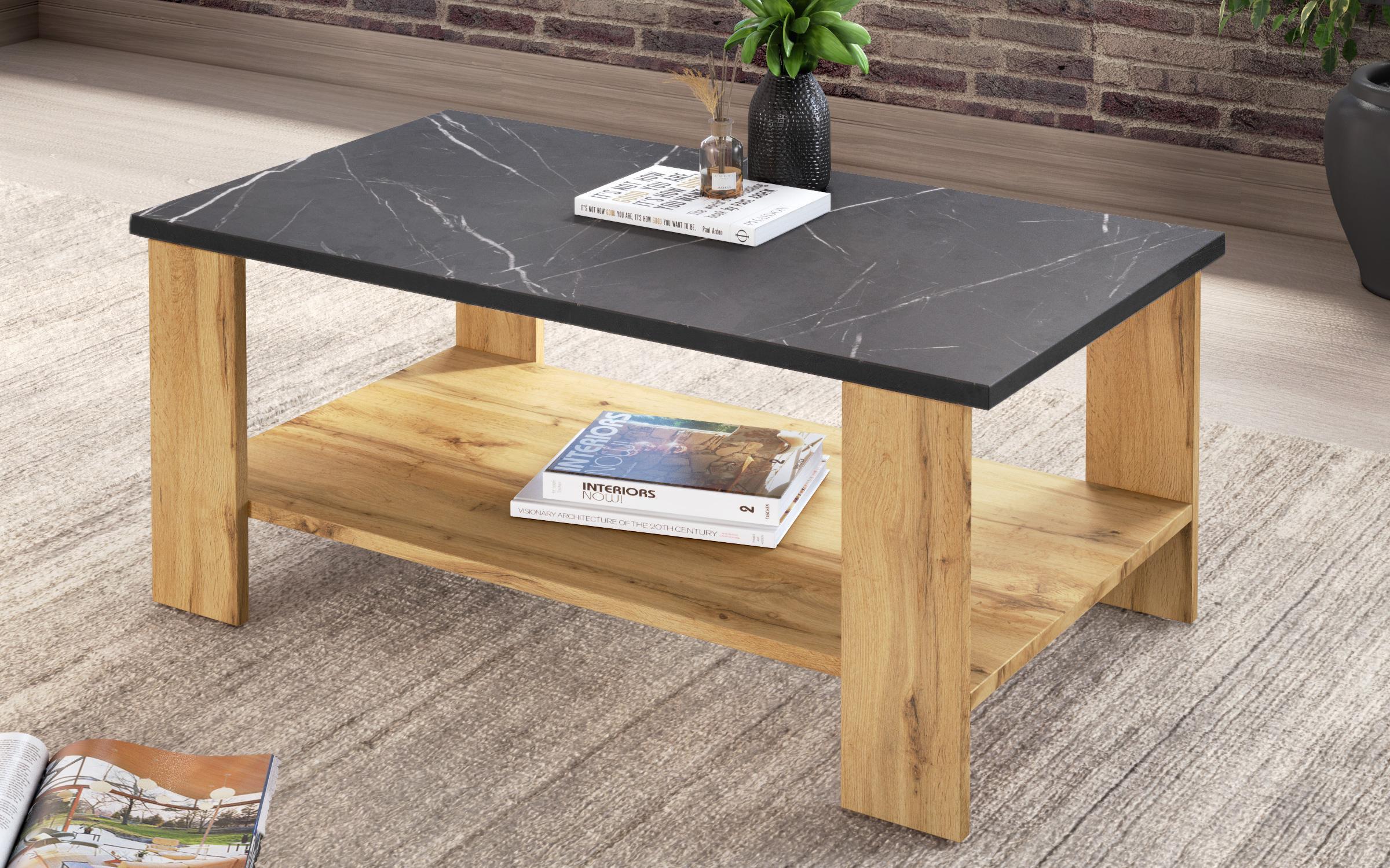 Coffee table Nesta, Wotan oak + decor Tunisia marble  4