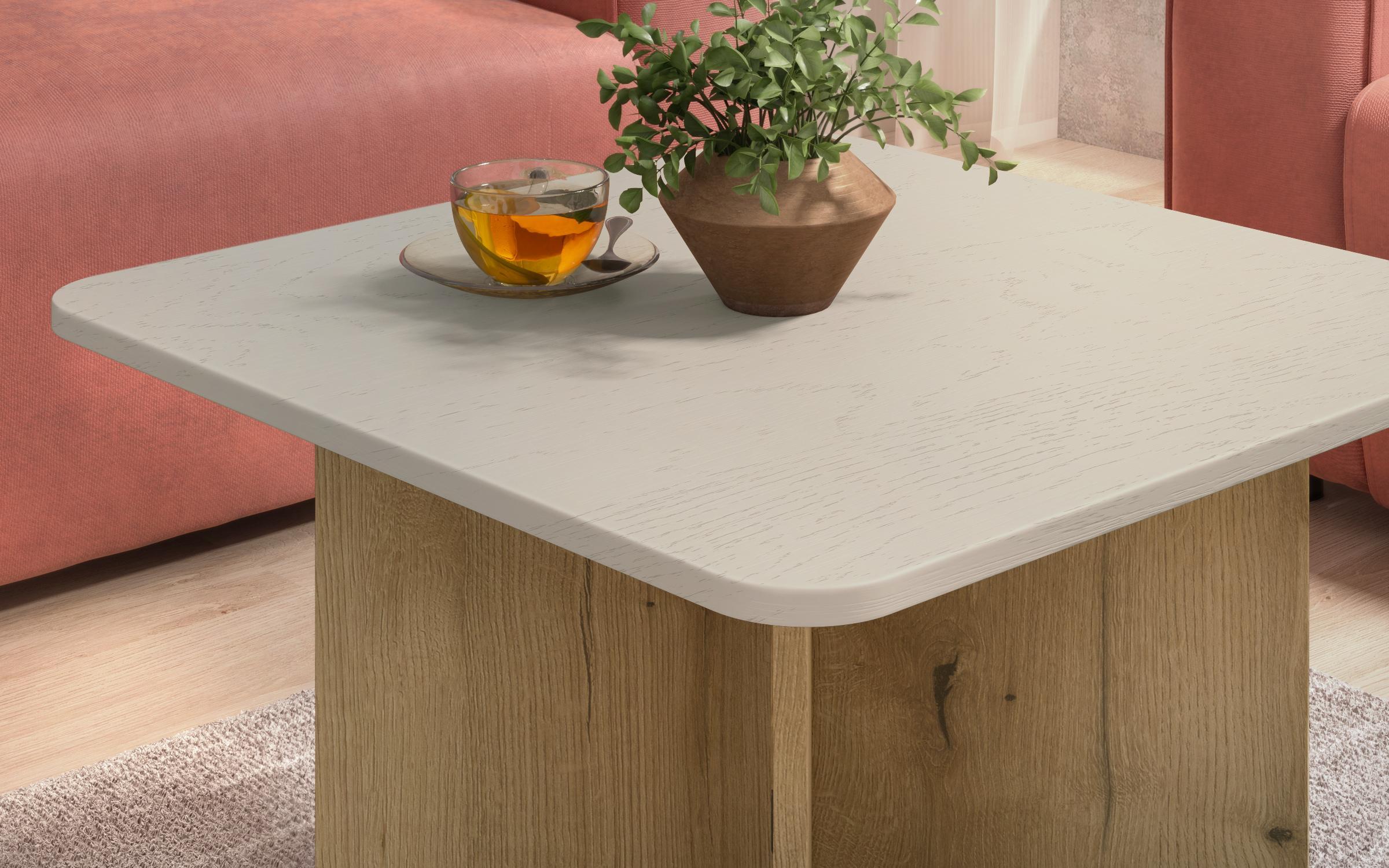 Coffee table Ameliya + MDF, Evoke oak + Aspen beige  4