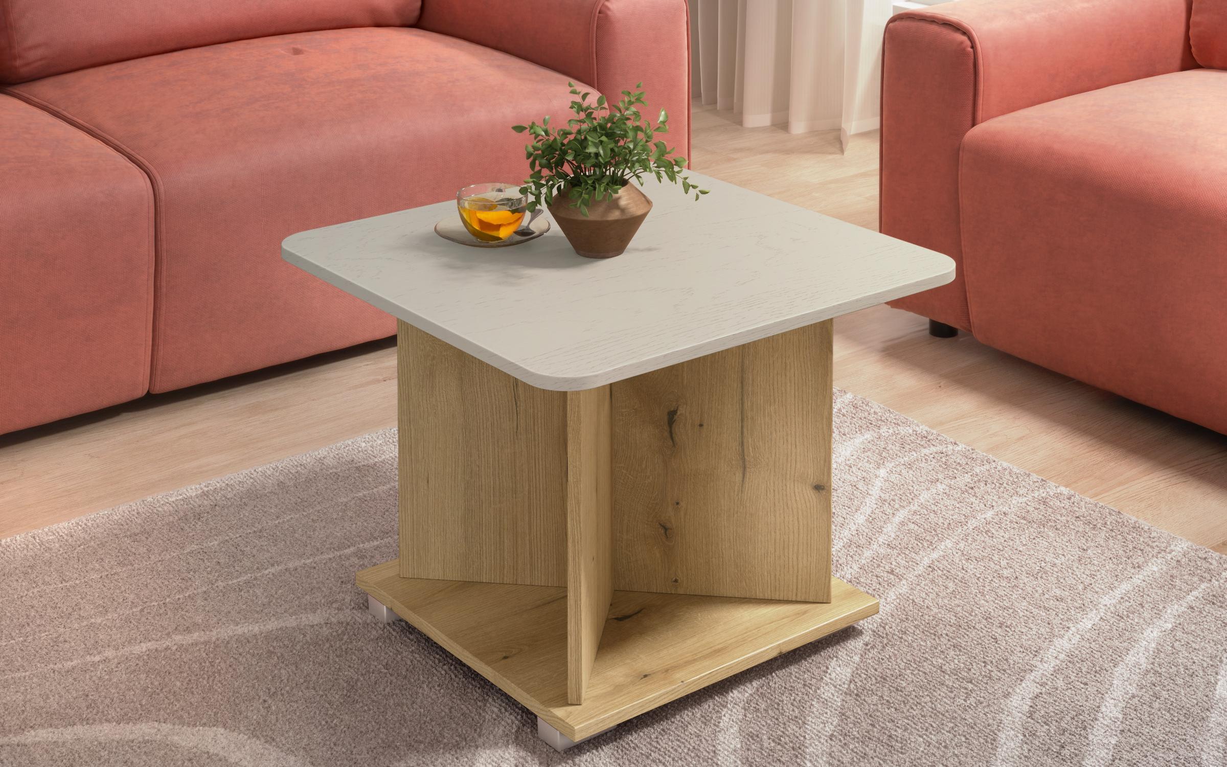 Coffee table Ameliya + MDF, Evoke oak + Aspen beige  3
