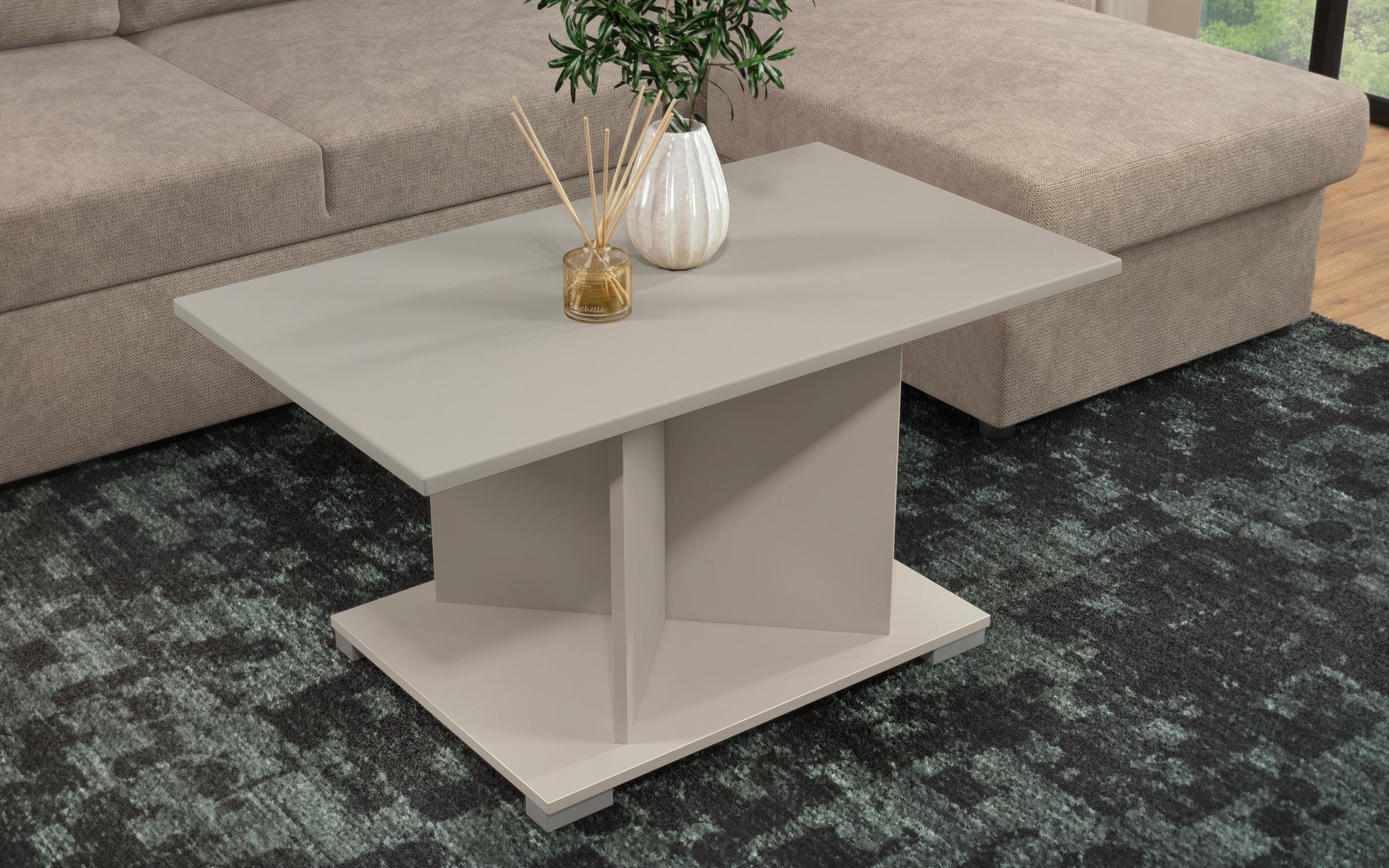 Coffee table + MDF Aurea L, sand matt + cashmere  4