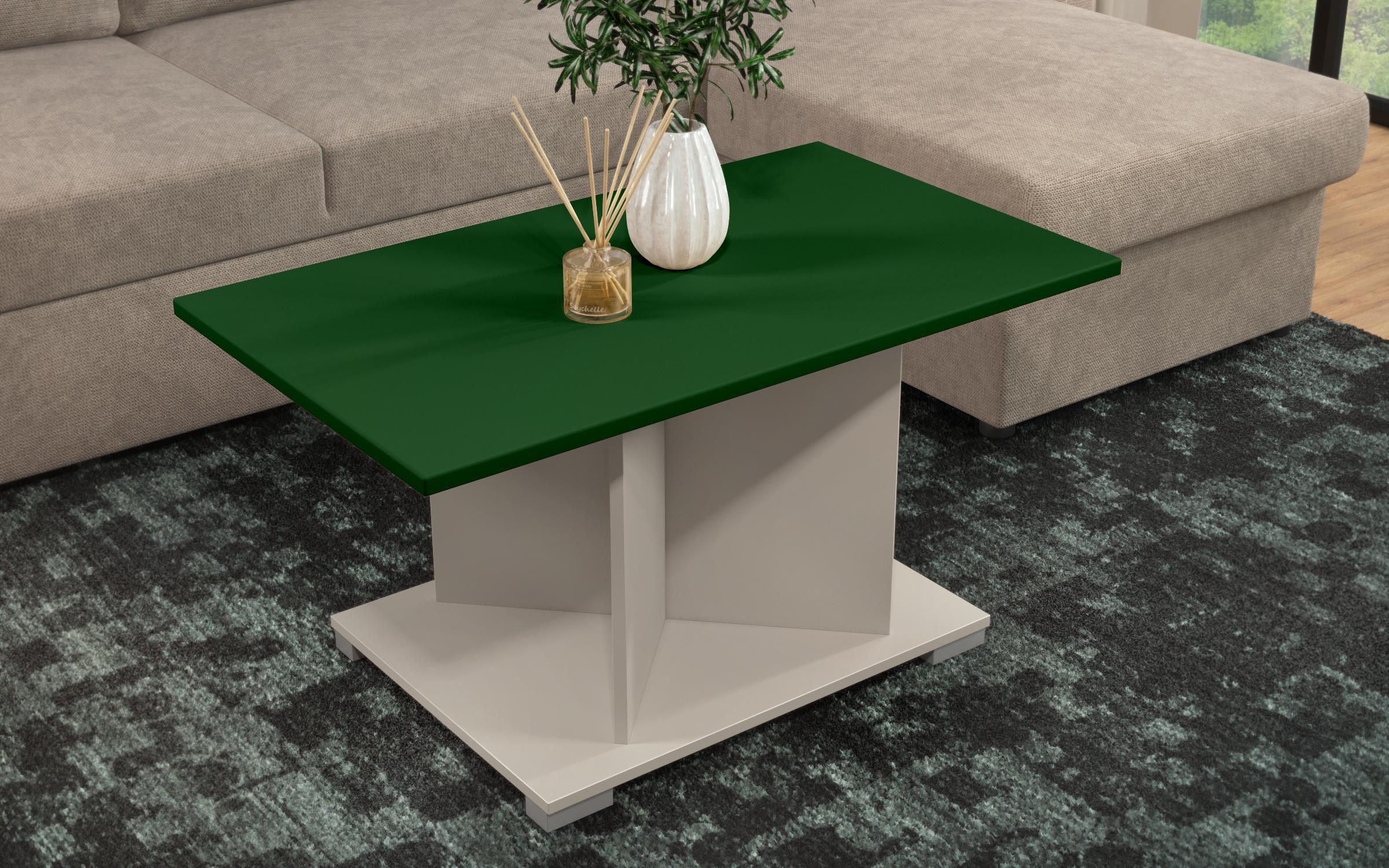 Coffee table + MDF Aurea L, sand matt + green  4