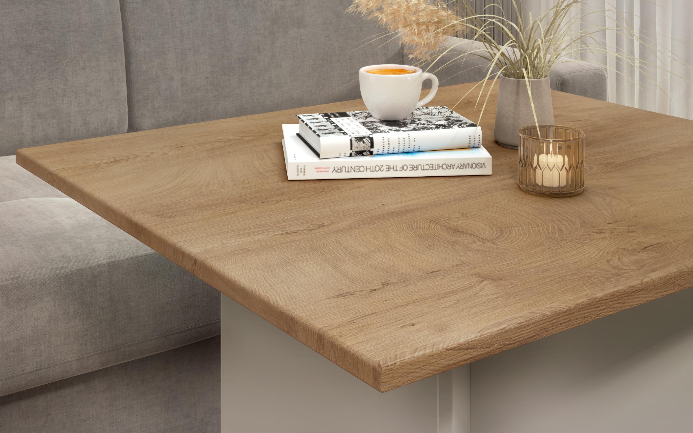 Dining table Aurea XL + MDF, sand matt + Classic oak  3