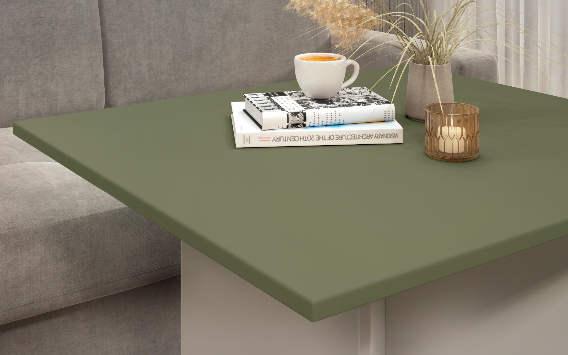 Dining table Aurea XL + MDF, sand matt + olive  3