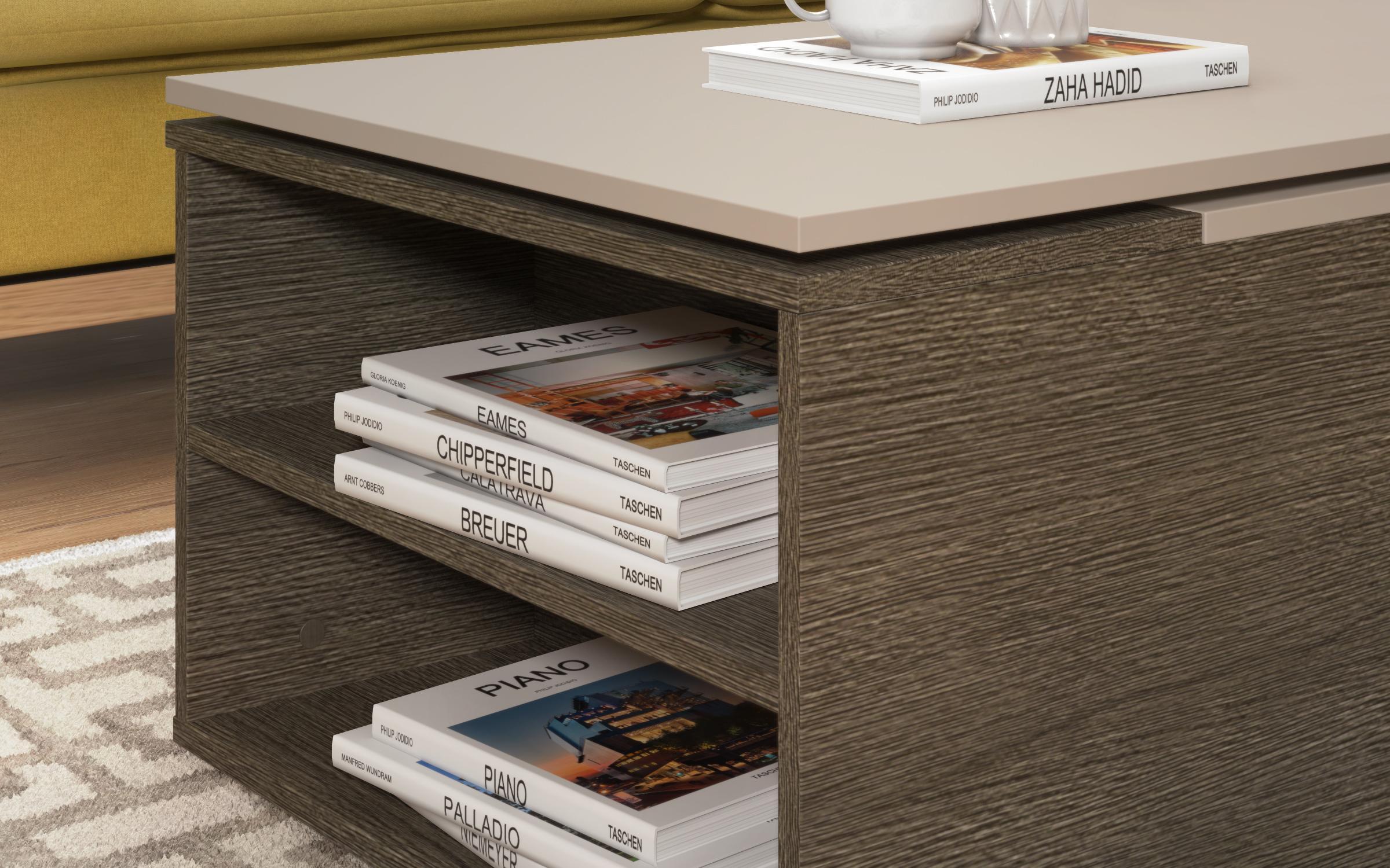 Coffee table Karuzo, cashmere + Anthracite oak  6