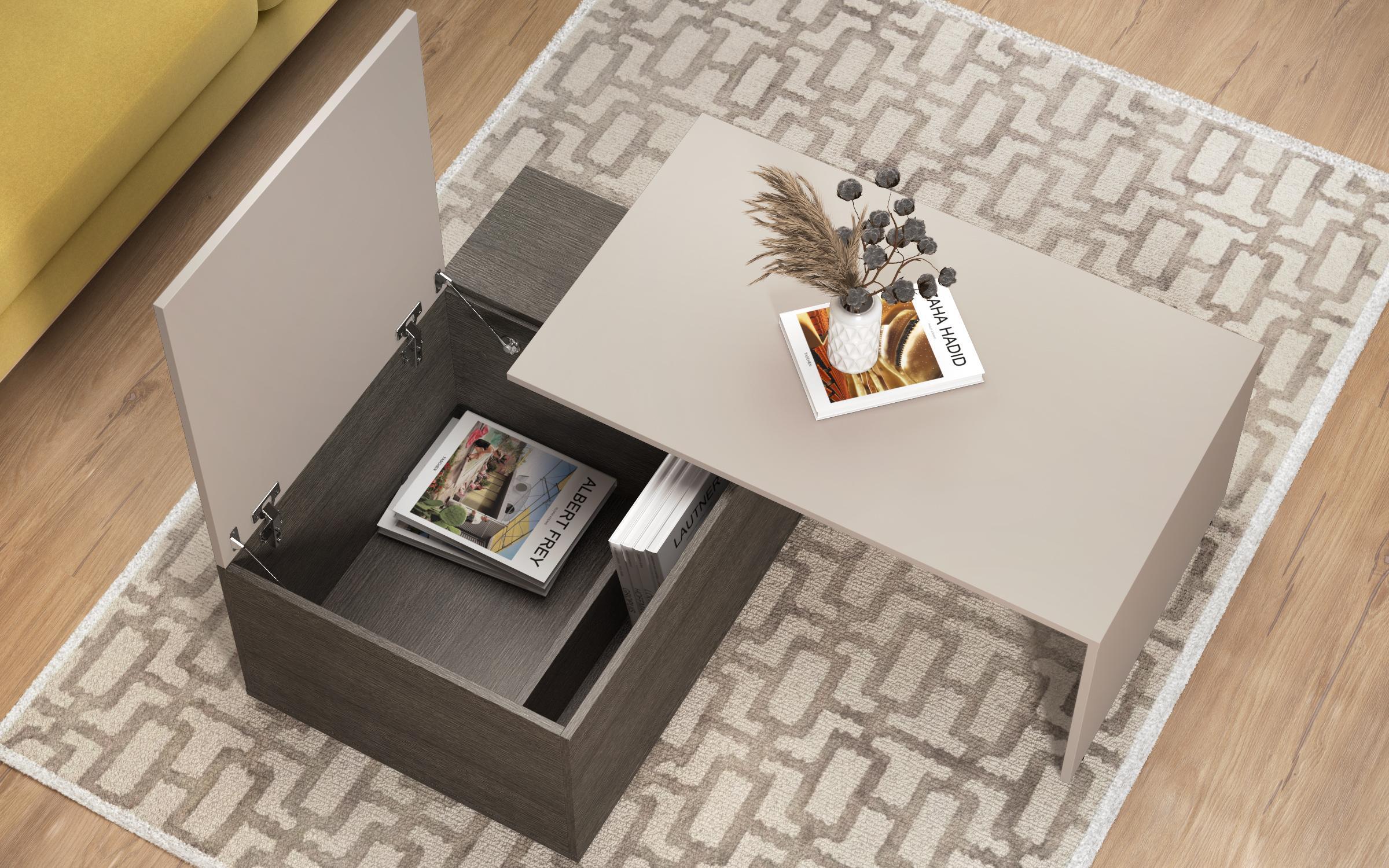 Coffee table Karuzo, cashmere + Anthracite oak  5