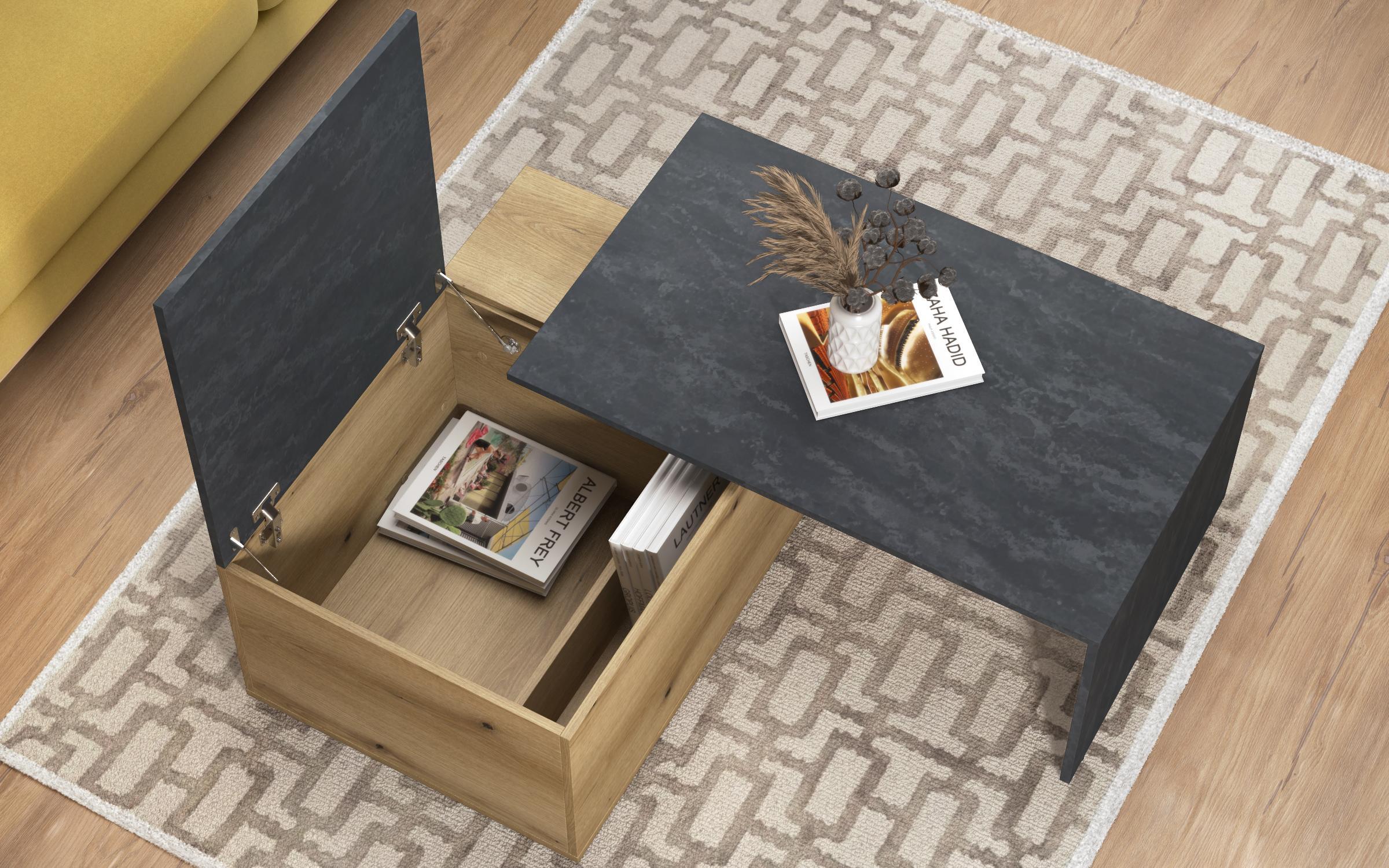 Coffee table Karuzo, Evoke oak + Magma  5