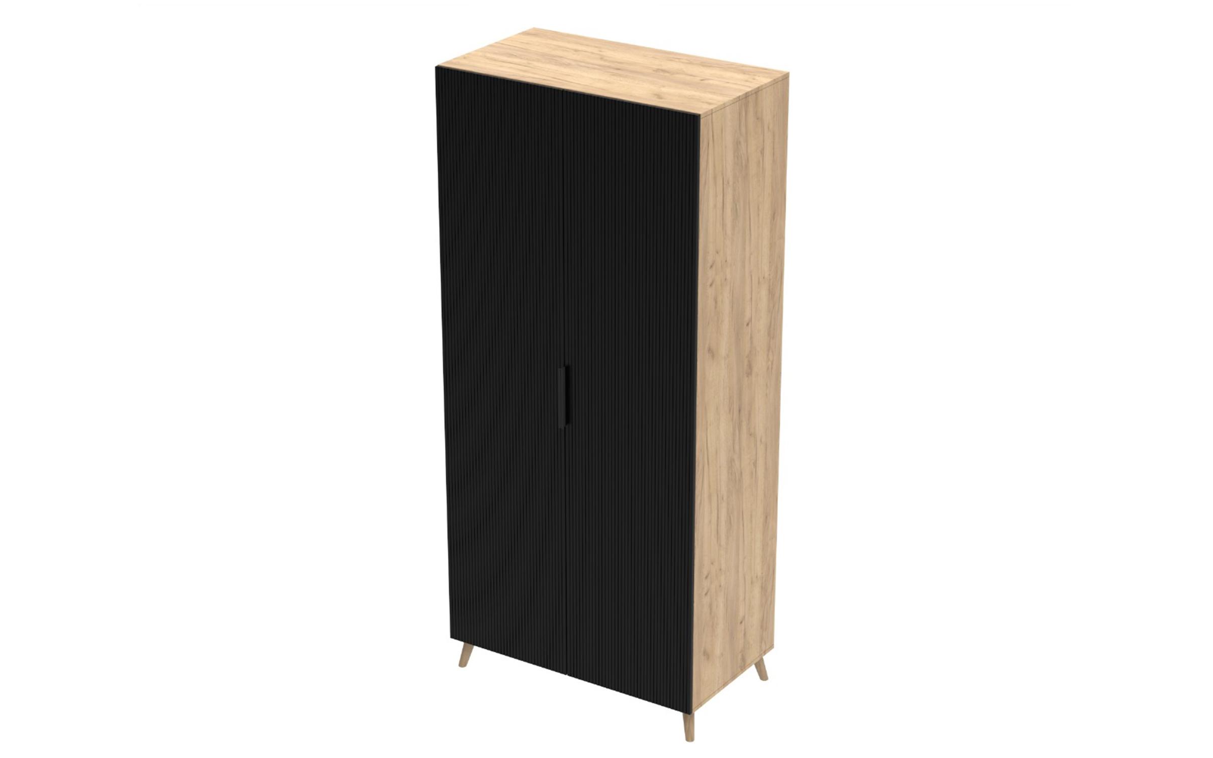 Double-winged wardrobe Letty, Appalachian oak + quartz  6