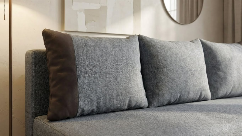 Extendable sofa Marty, grey + dark brown  5