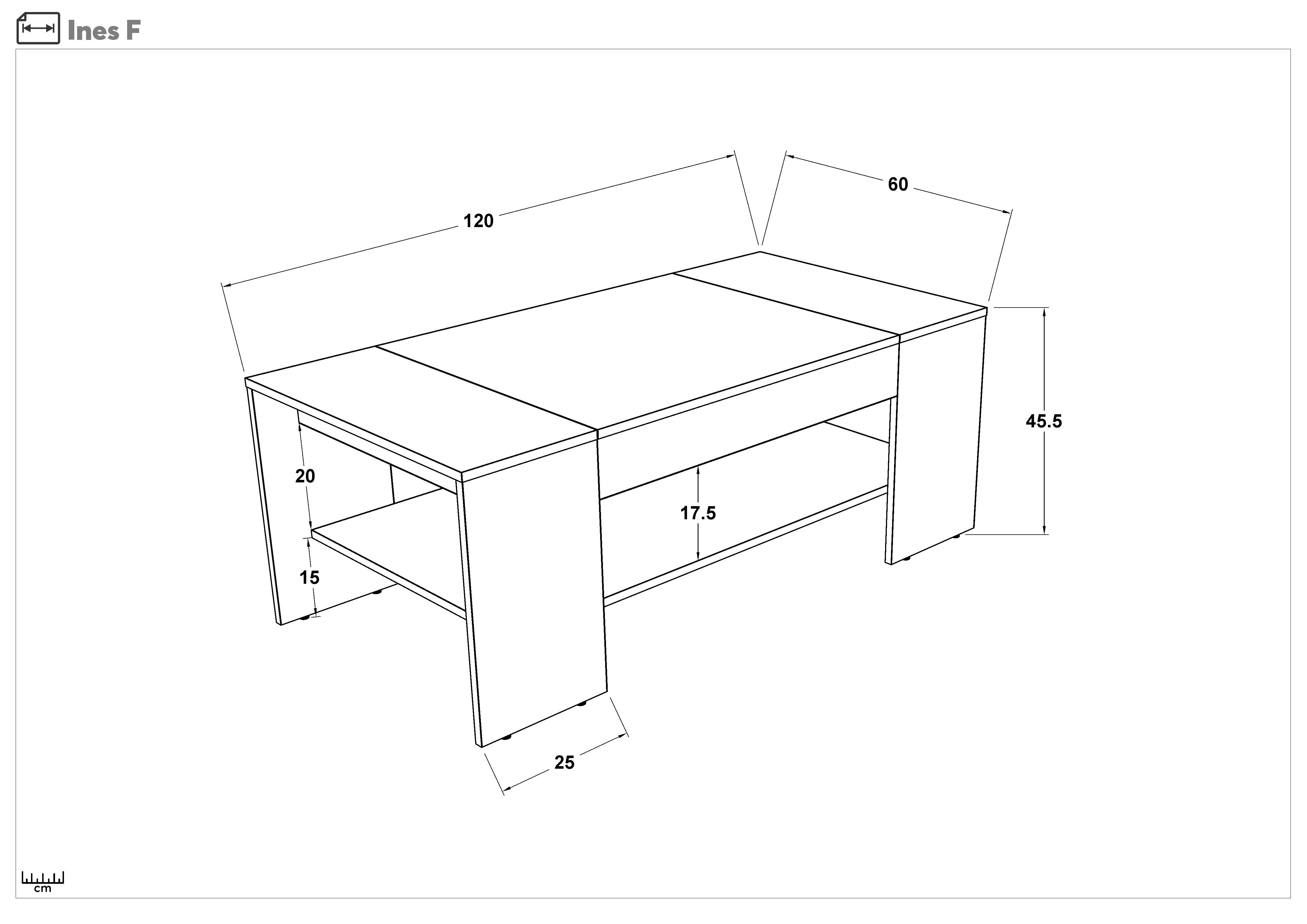 Coffee table Ines, Evoke oak + black matt  2