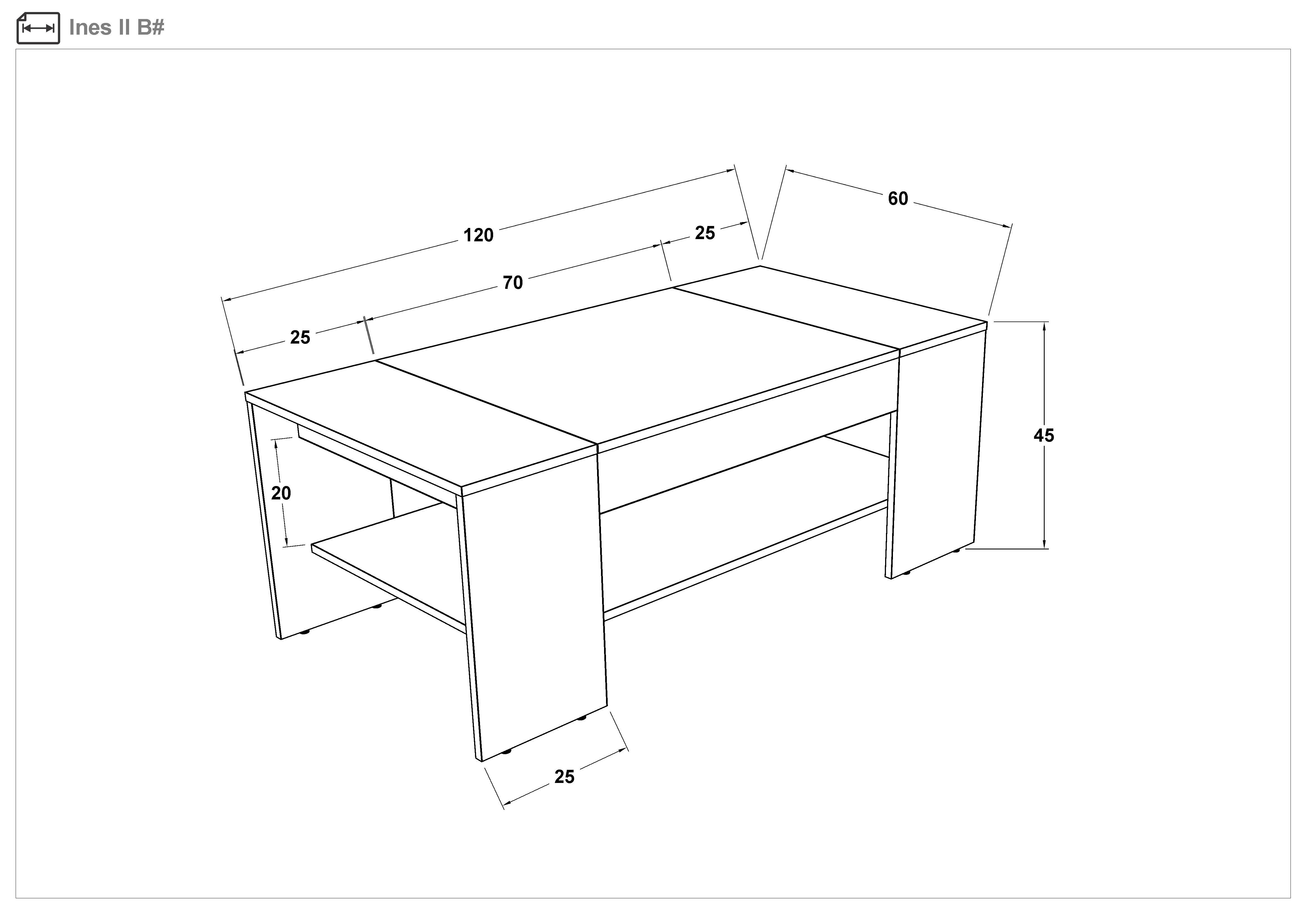 Set of 2 coffee tables Ines, light Scandinavian oak  2
