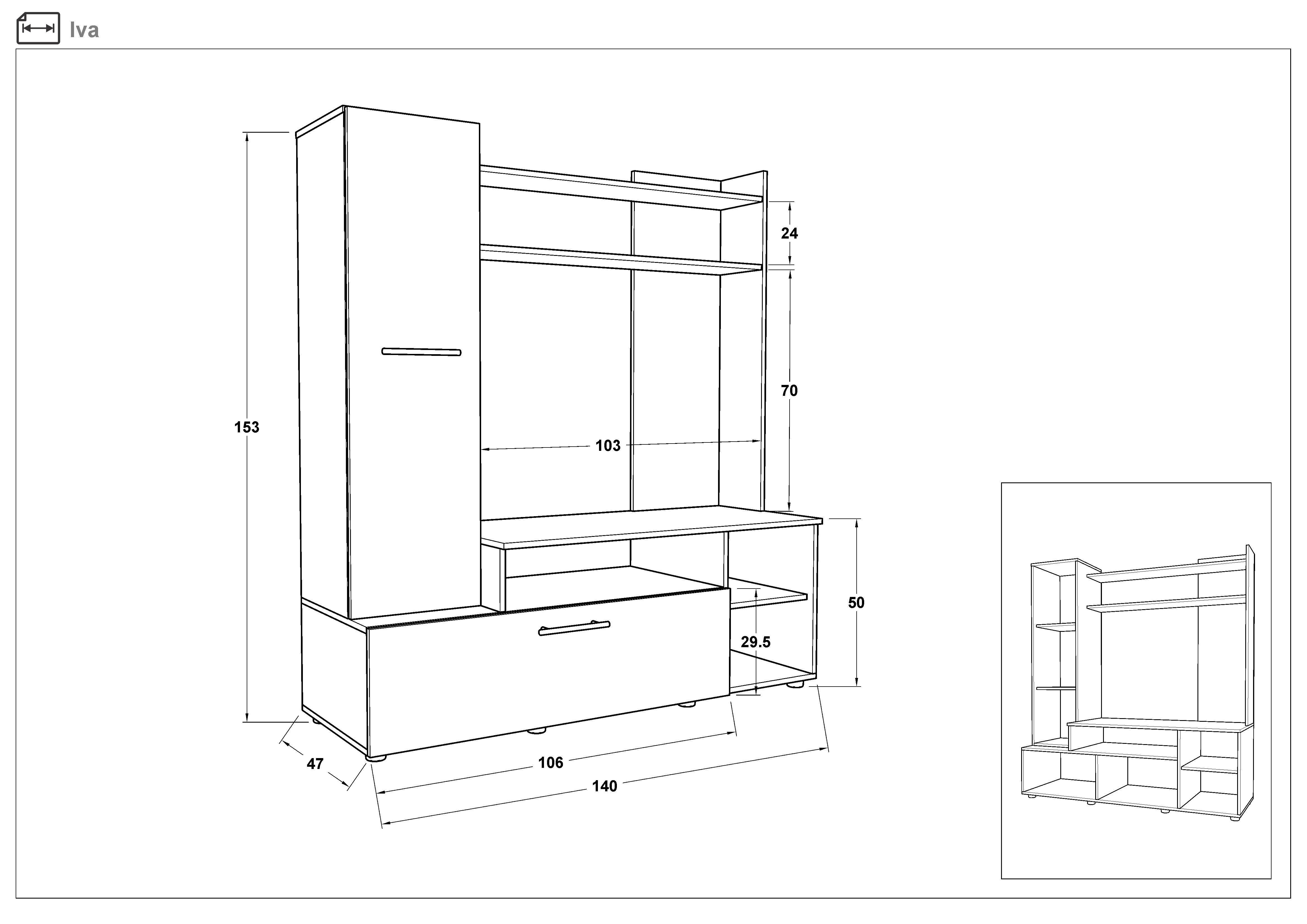 Shelf unit Iva, Sonoma oak  2