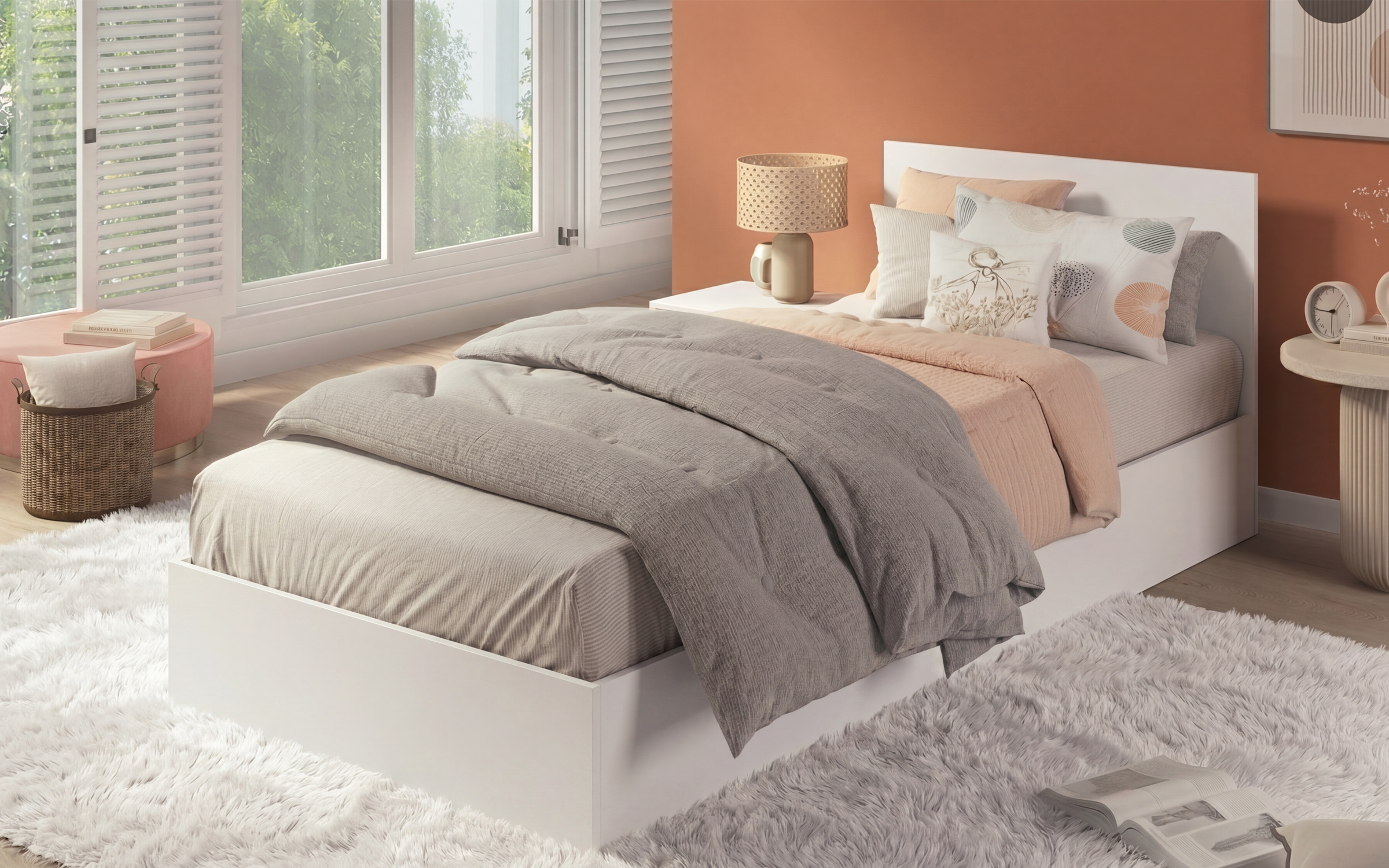Bed for mattress 90/200 Easy, white  1